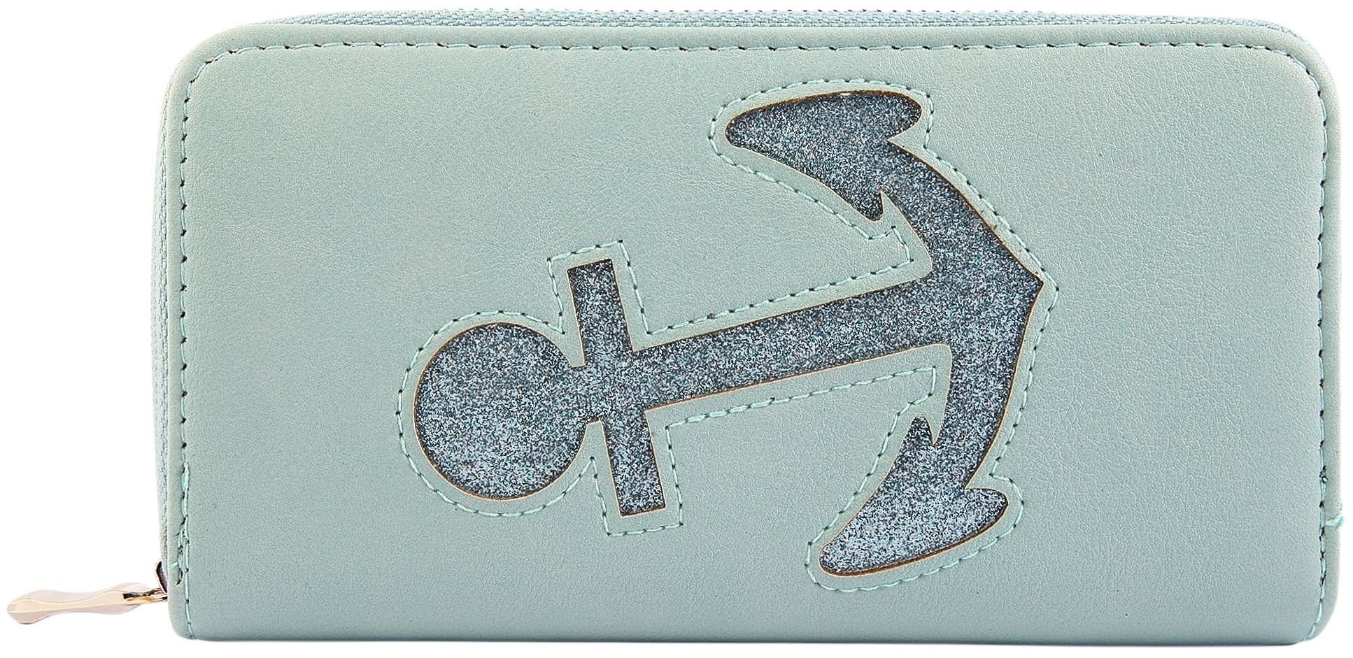 Cham Cham Damen Geldbörse aus Lederimitation mit Anker, hellblau/blau