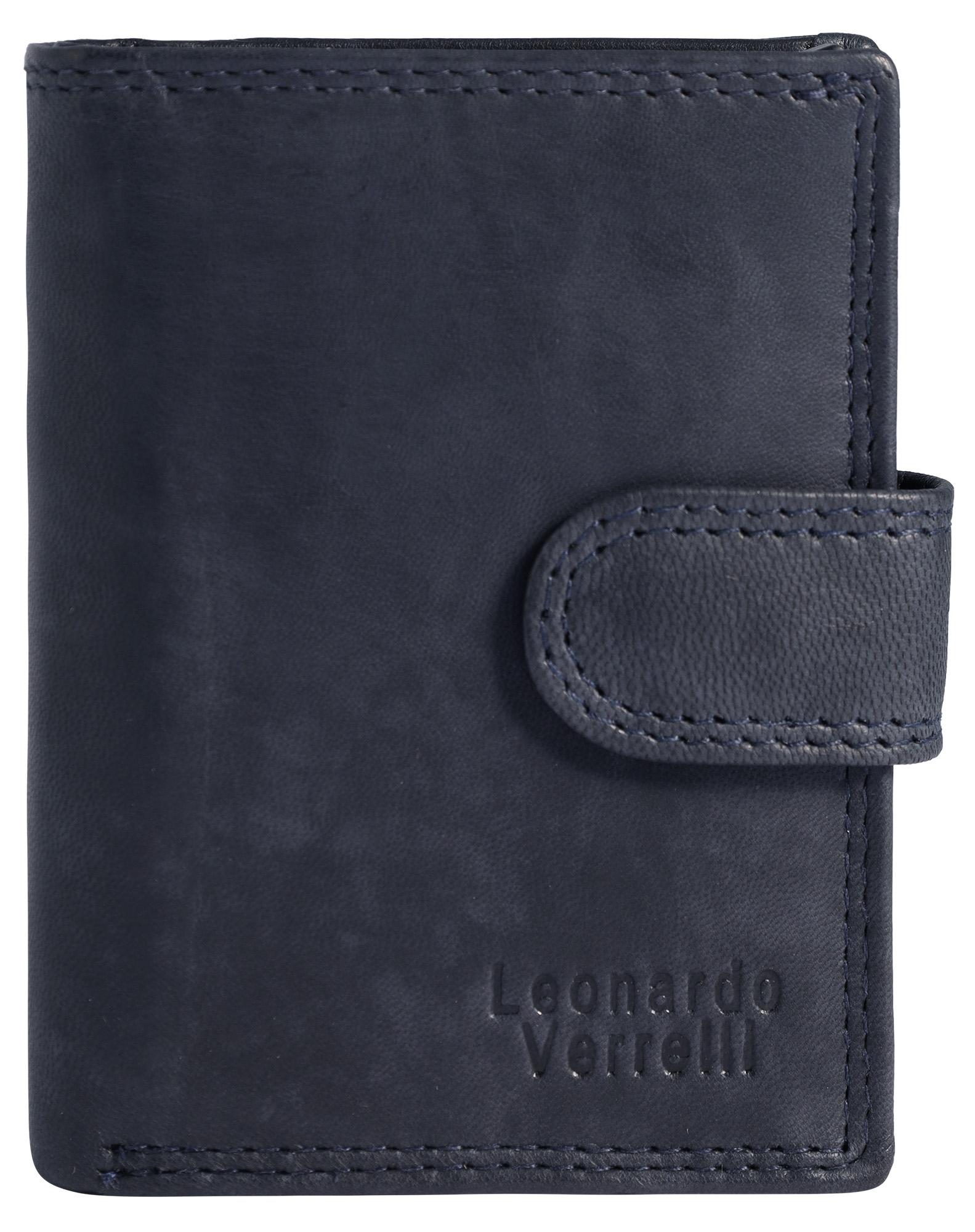 Leonardo Verrelli Echtleder (soft) Geldbörse mit Pop-up-Kartenhalter, RFID, dunkelblau
