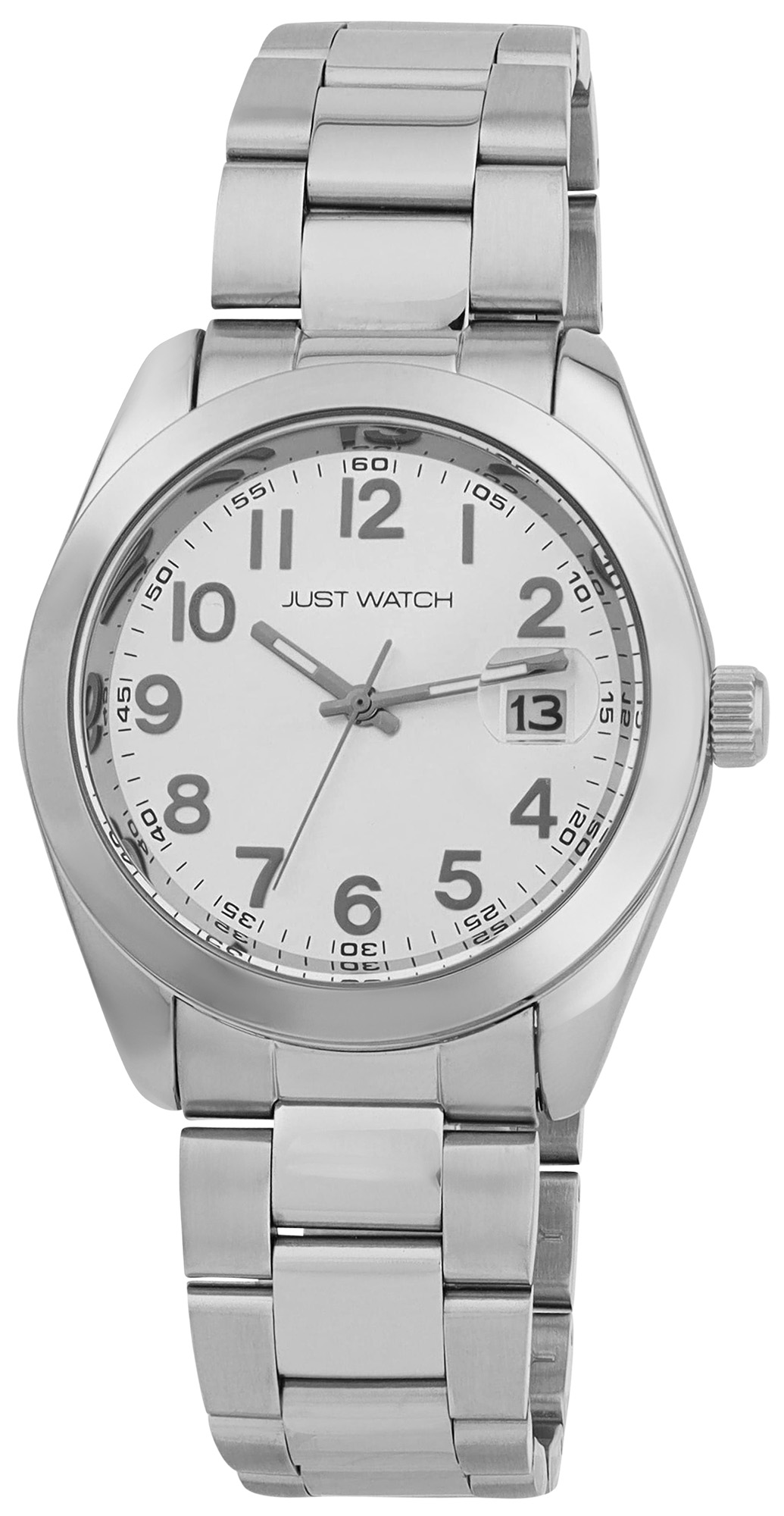 JUST WATCH Herrenuhr "Mats" mit Edelstahlband, Ø 41 mm, silberfarben, 5ATM