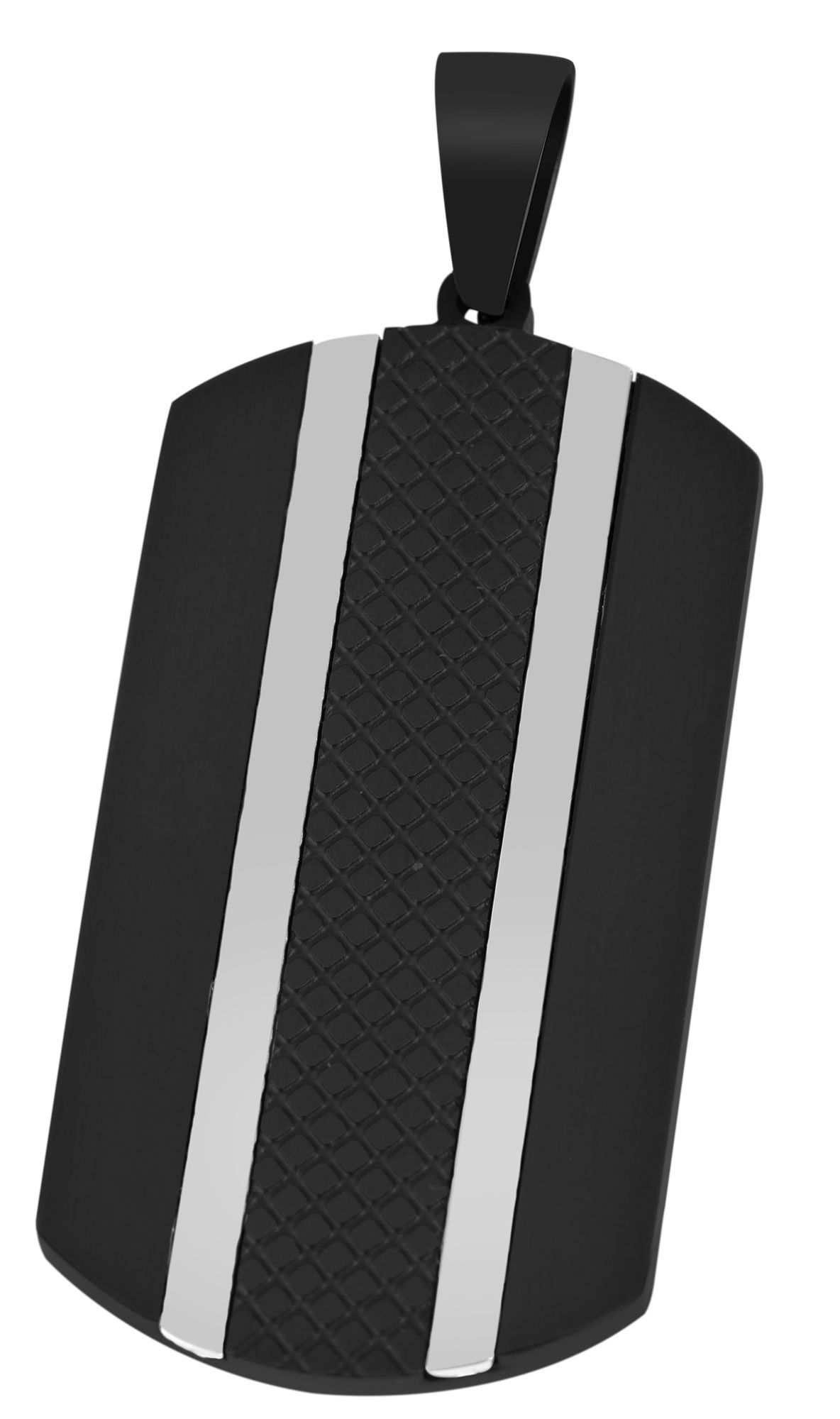 Akzent Gravuranhänger aus Edelstahl, Ionenplattiert, schwarz