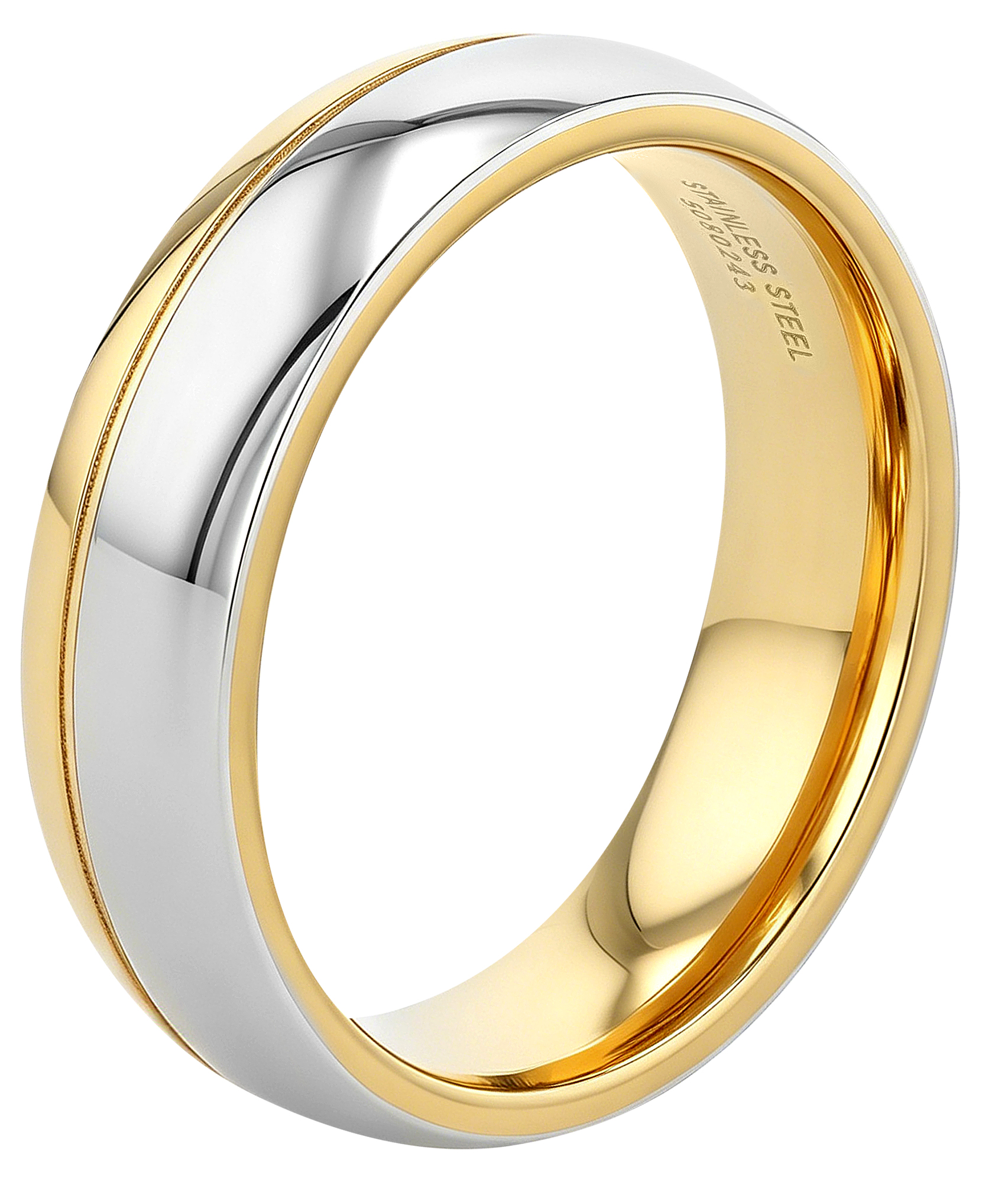 "Zweisam" Akzent Herren-Partnerring Gr 70, Edelstahl, bicolor