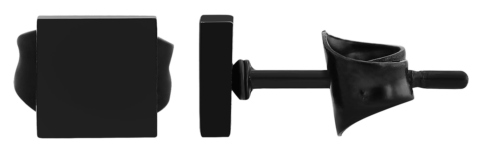 Akzent Ohrstecker "Dex" aus Edelstahl, quadratisch, ionenplattiert, 5 x 5 mm, schwarz