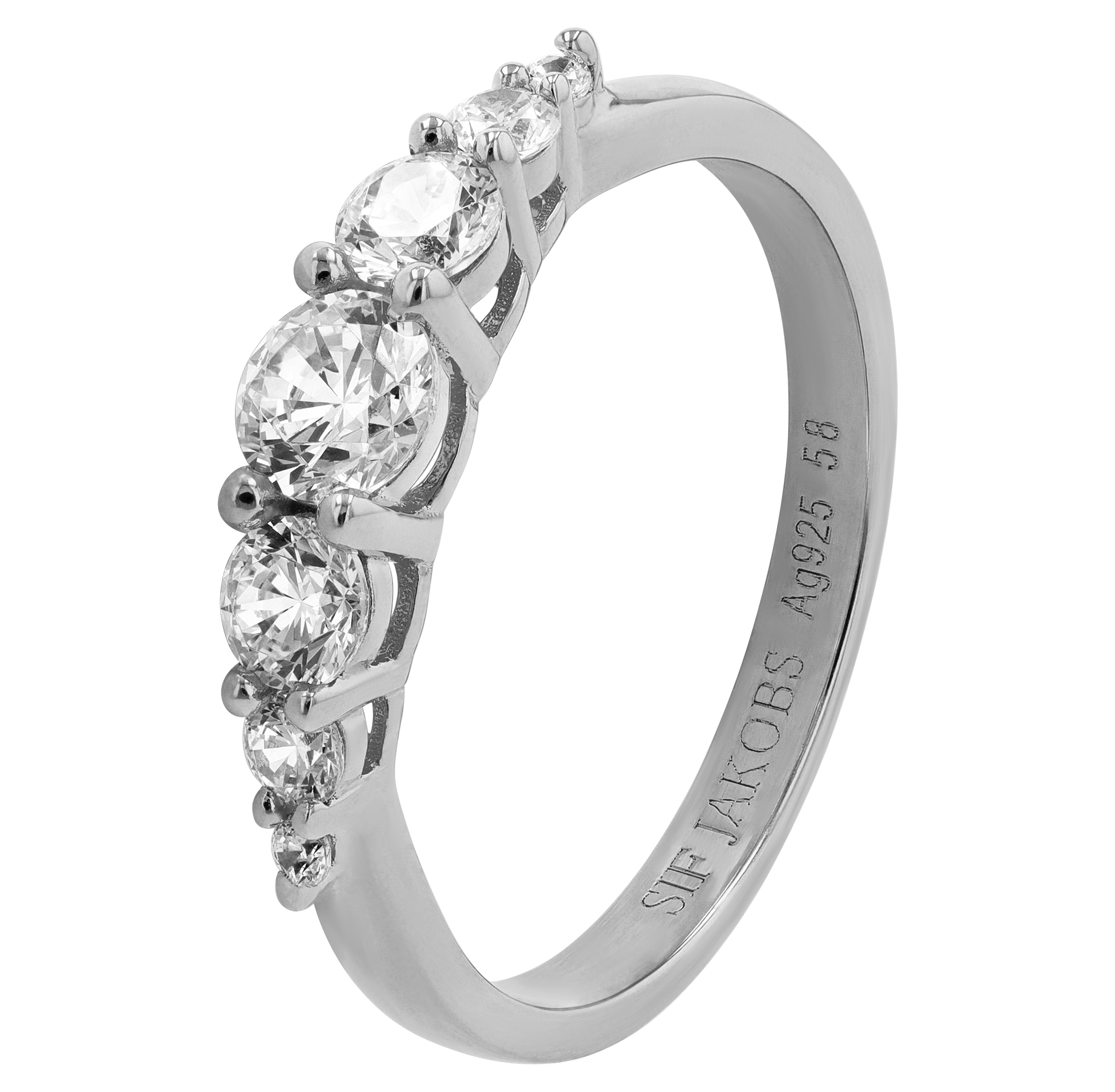 Sif Jakobs Jewellery 925/- Echt Silber Ring "Belluno", Gr 58, Zirkonia (weiß), silberfarbig