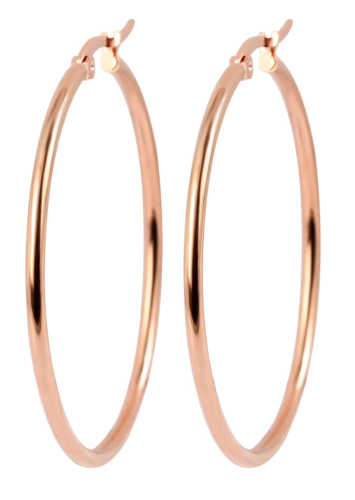 Akzent Creolen, Edelstahl, roségoldfarben, Ø 30 mm