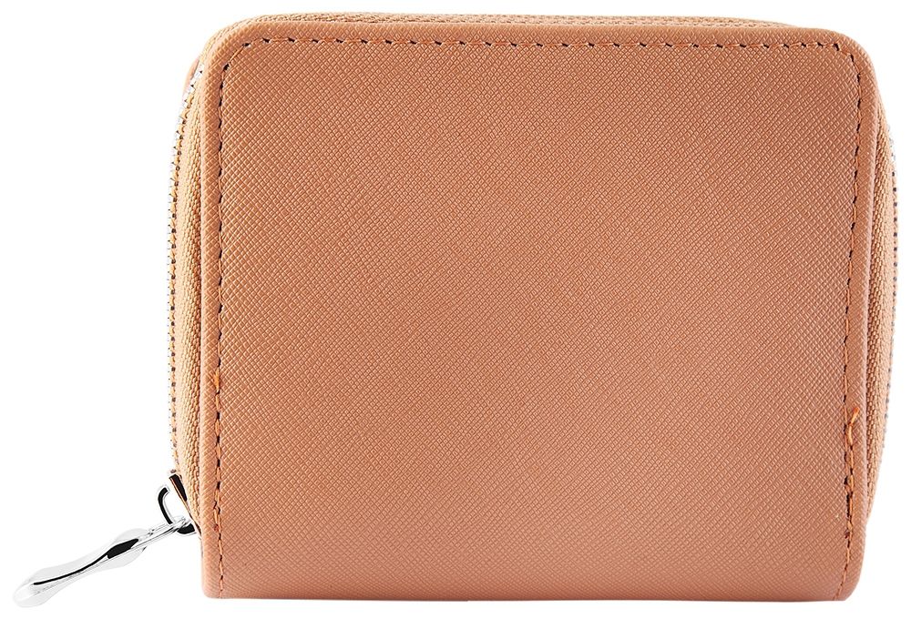 Cham Cham Damen Geldbörse aus Lederimitat. Format 10 x 11 cm in beige/braun