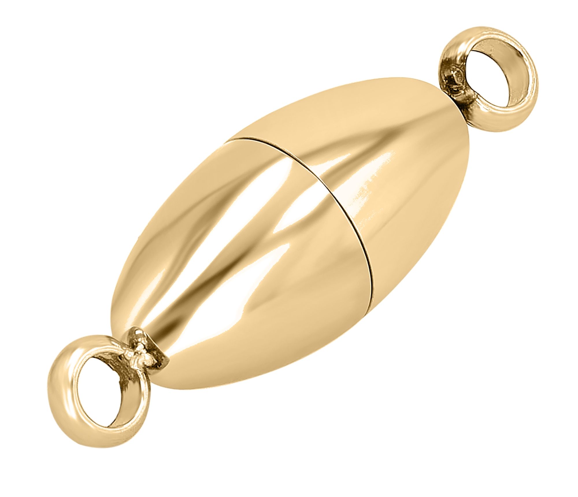 Magnetschließe oval, Edelstahl goldfarben, poliert,  6 mm