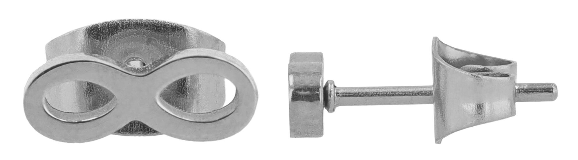 Akzent Infinity-Ohrstecker "Cyra", Edelstahl, 3 x 9 mm, silberfarben