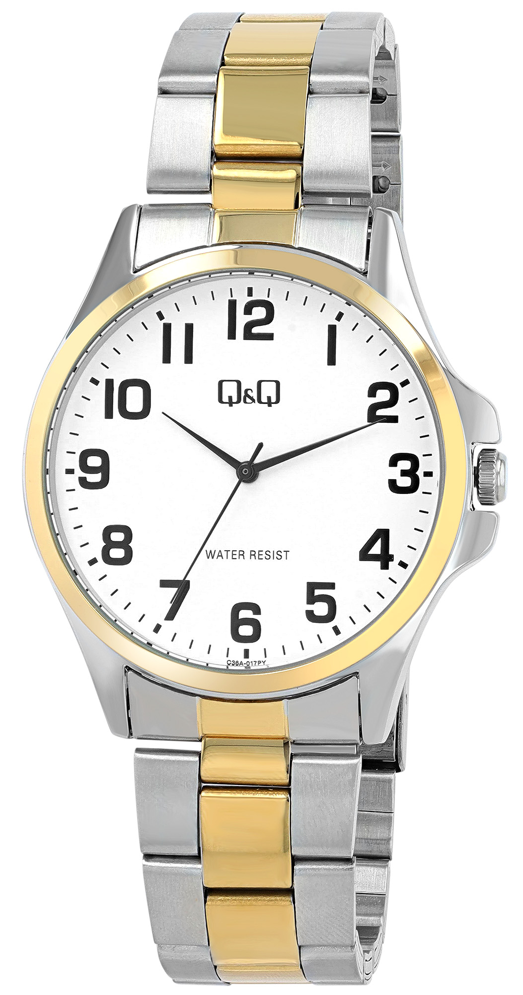 Q&Q Herrenuhr, Edelstahlband, Ø 40 mm, bicolor (silberfarben/ goldfarben)