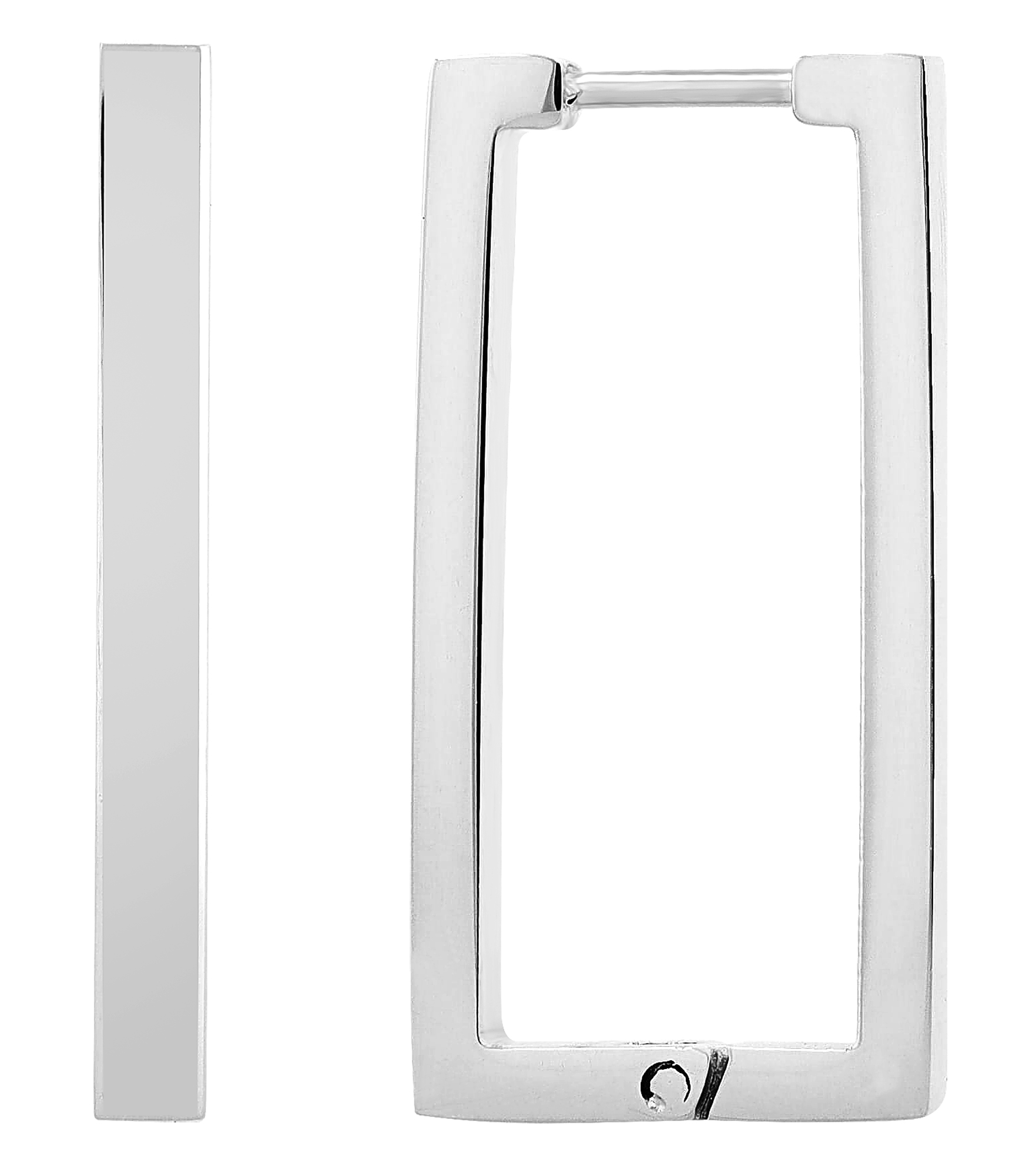 "Peggy" Edelstahl kantige Creolen, silberfarben