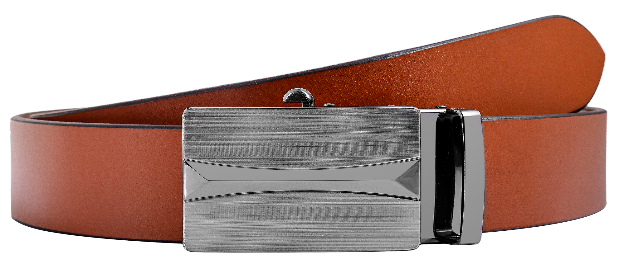 Leonardo Verrelli Echtleder Automatik-Gürtel, max. 120 cm/ 35 mm, braun (tan) - kürzbar