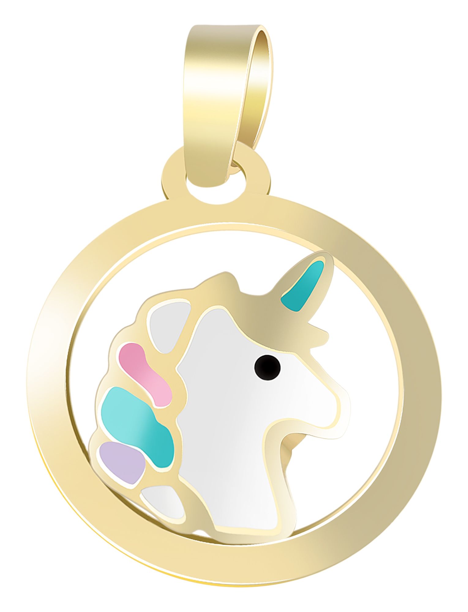 "Sternenschweif" 333/- Gold, Kinder Anhänger, Einhorn, 8 Karat