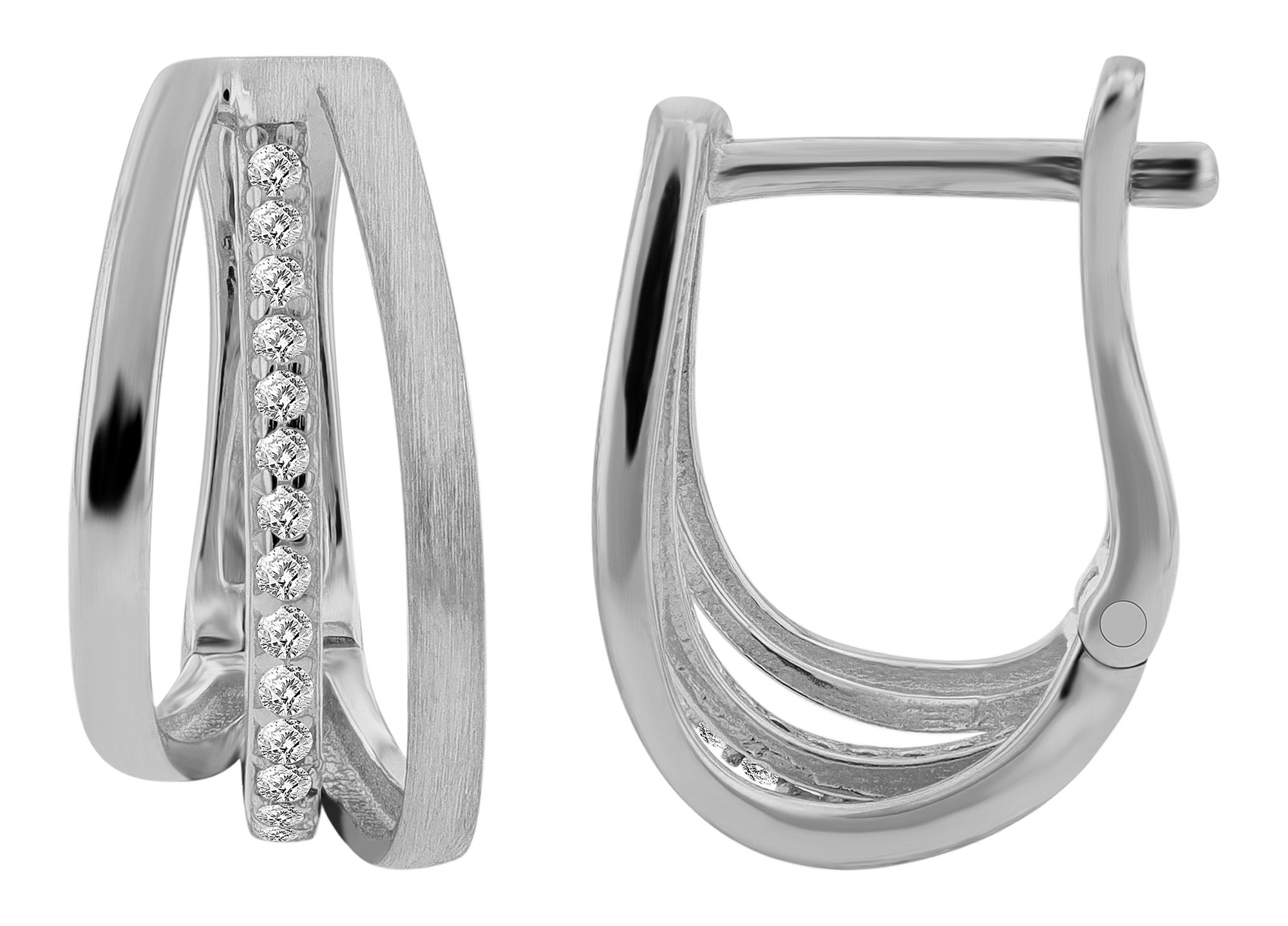 925/- Echt Silber Creolen "Arnika", matt/poliert, rhodiniert