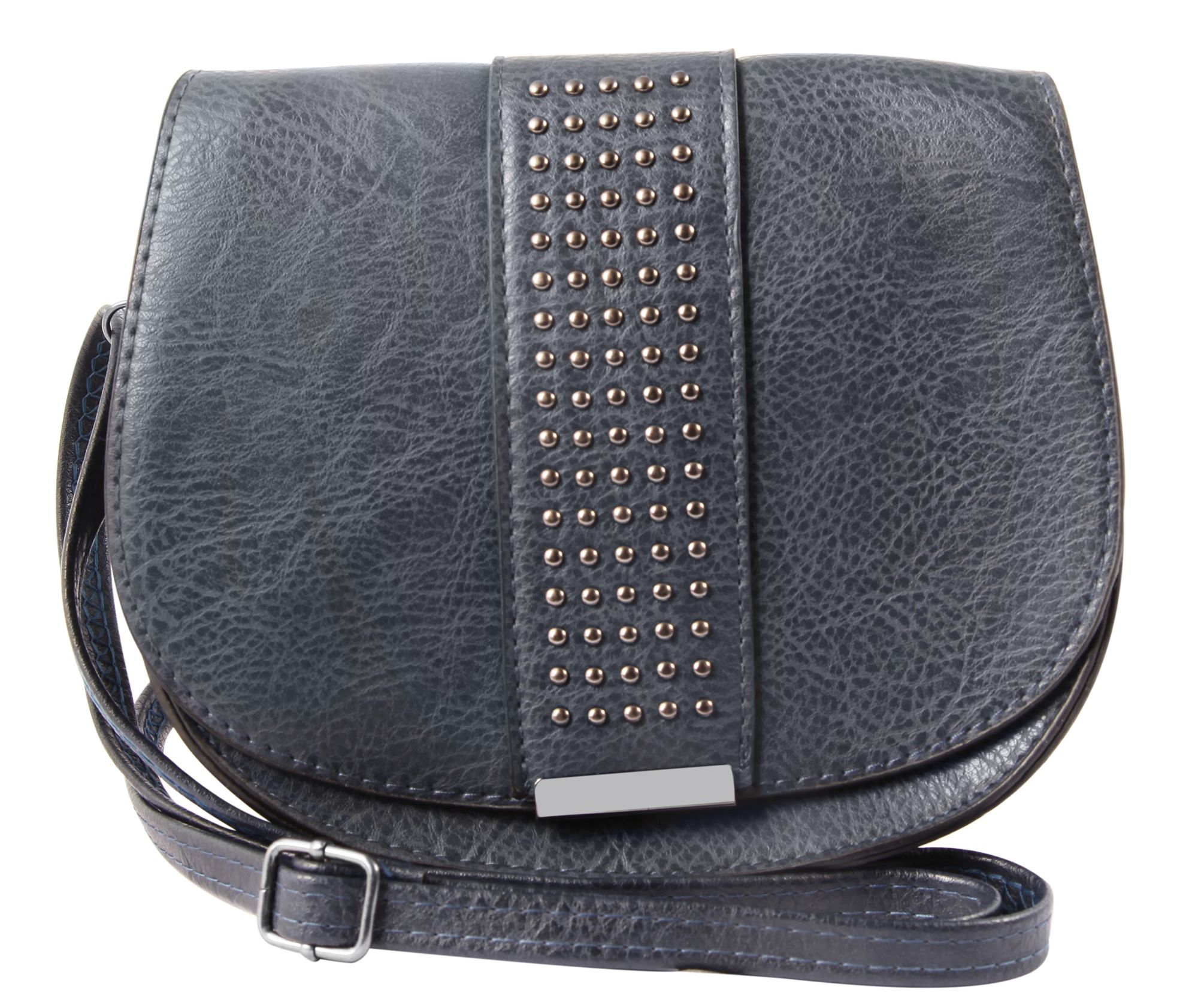 Damen Handtasche aus Lederimitation, dunkelblau