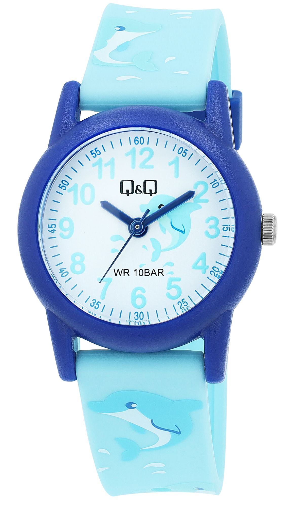 Q&Q Kinderuhr mit Silikonarmband, "Delfin", 10 Bar