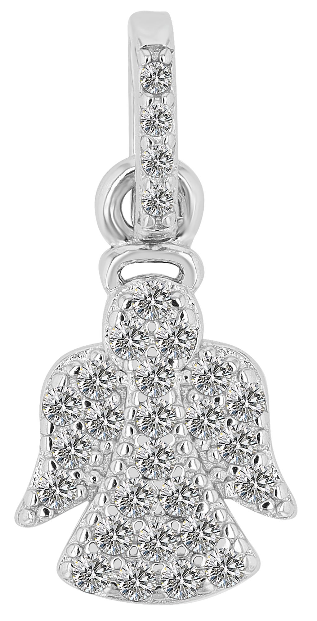 925/- Echt Silber Anhänger Engel "Bryson" mit Zirkonia, rhodiniert
