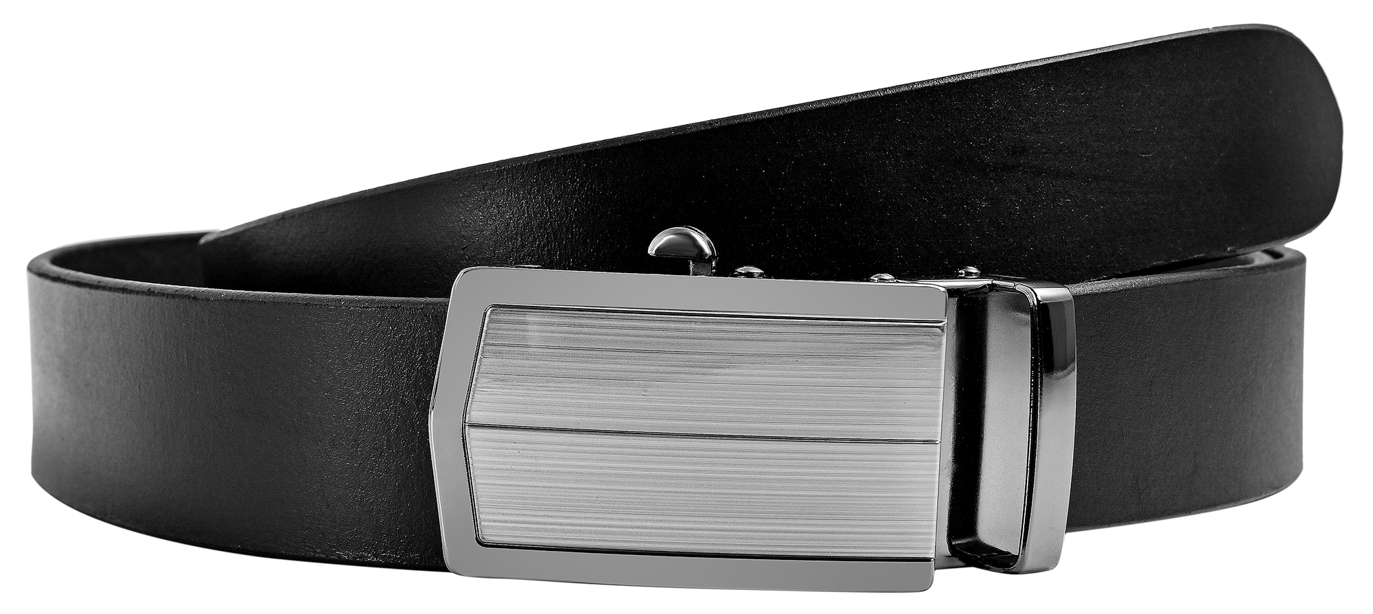 Leonardo Verrelli Echtleder Automatik-Gürtel, max. 120 cm/ 35 mm, schwarz - kürzbar