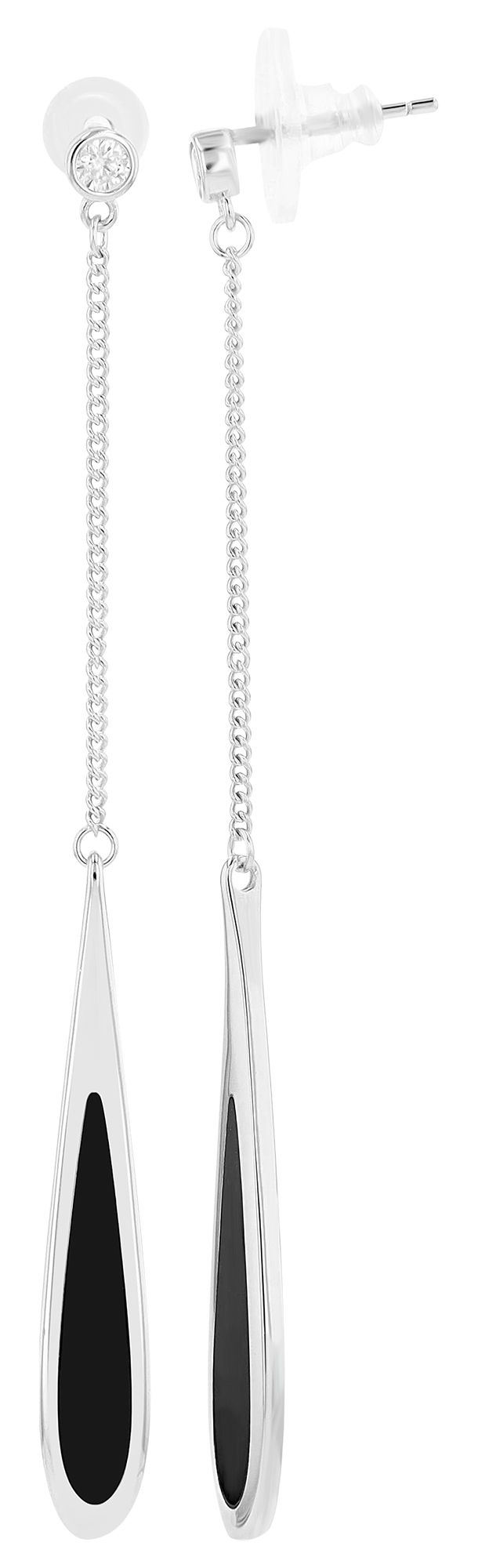 "Kyler" 925/- Ohrhänger mit Zirkoniabesatz, silberfarben rhodiniert