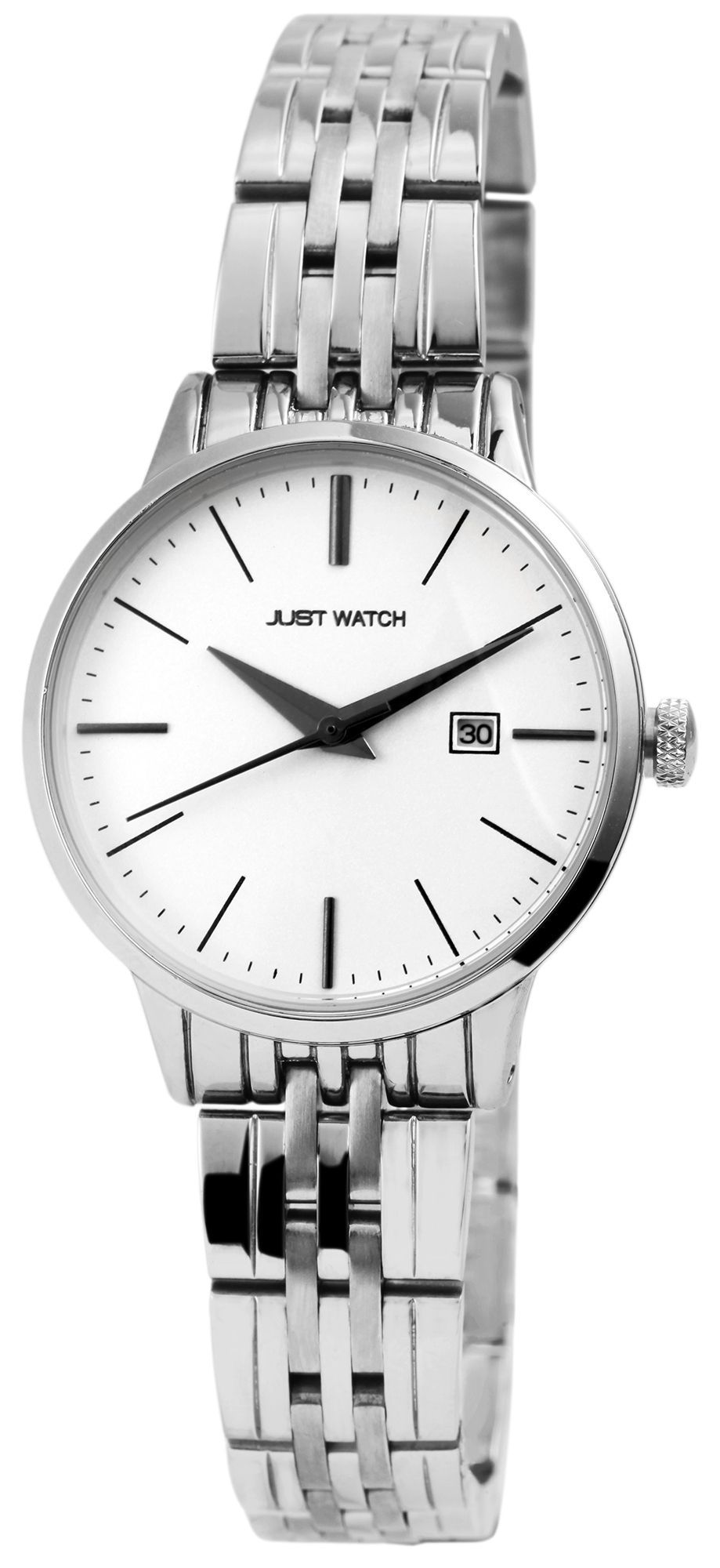 Just Watch Damenuhr "Elizabeth", Edelstahlarmband, Ø 31 mm, silberfarben/weiß