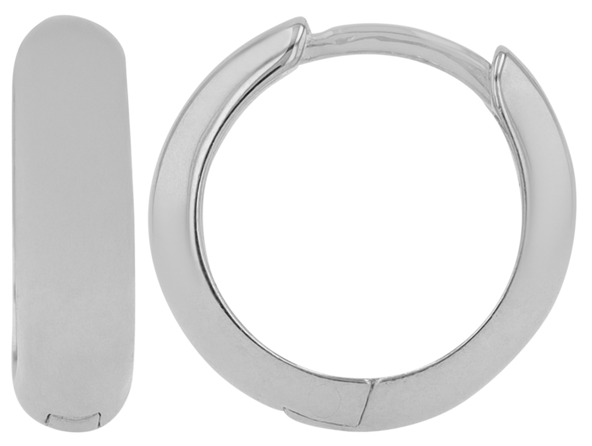 "Malu" 925/- Echt Silber Creole/ Huggie, silberfarben rhodiniert