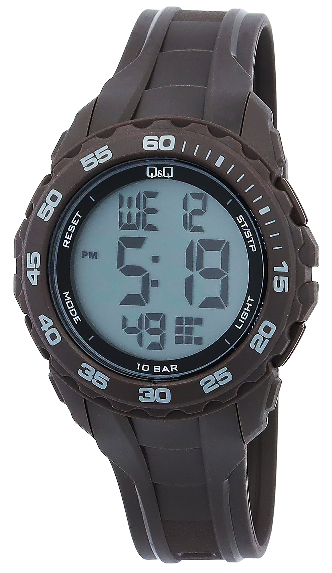 Q&Q Herrenuhr mit Silikonarmband, braun/grau