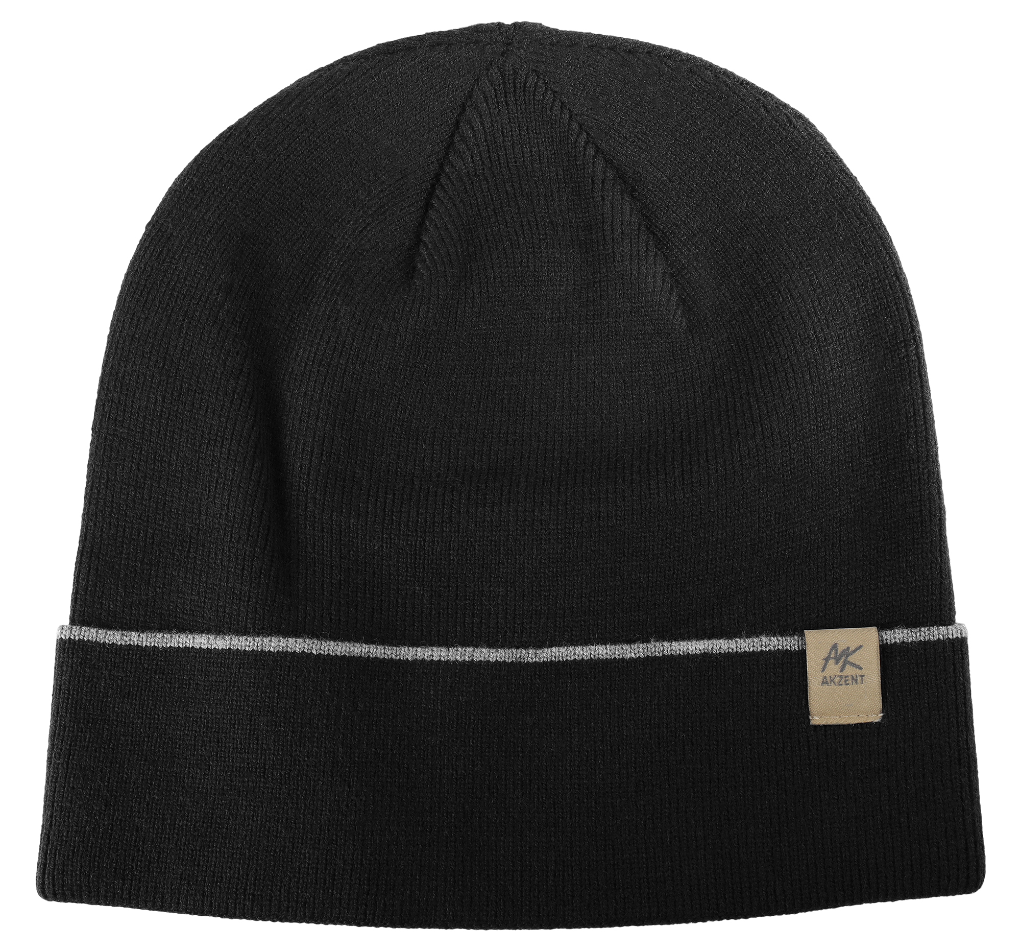 Akzent Strickmütze (mit Umschlag) für Herren, VE-4, schwarz Akzent Strickmütze (mit Umschlag) für Herren, VE-4, schwarz