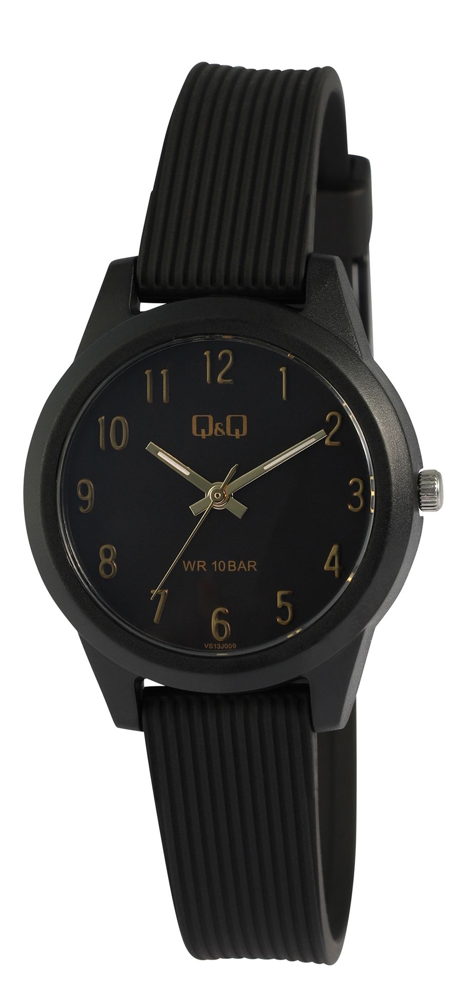 Q&Q Damen-/ Jugenduhr, Kunststoffarmband, 10 ATM, Ø 32 mm, schwarz