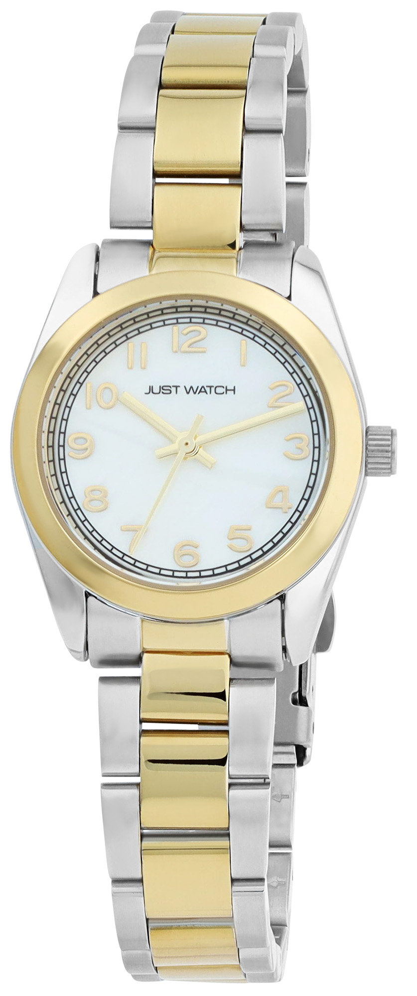 JUST WATCH Damenuhr "Mathilda" mit Edelstahlarmband, Ø28 mm, bicolor/Perlmutt, 5ATM