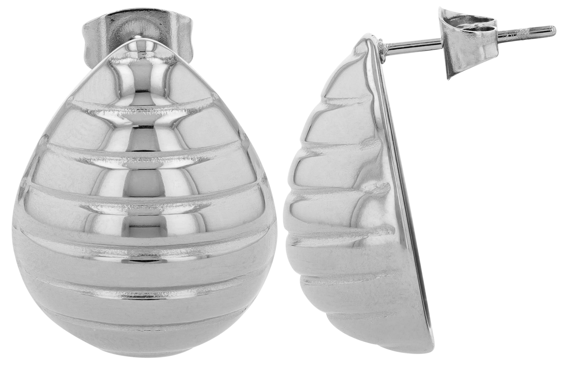 "Nanni" Edelstahlohrringe, Tropfenform, silberfarben