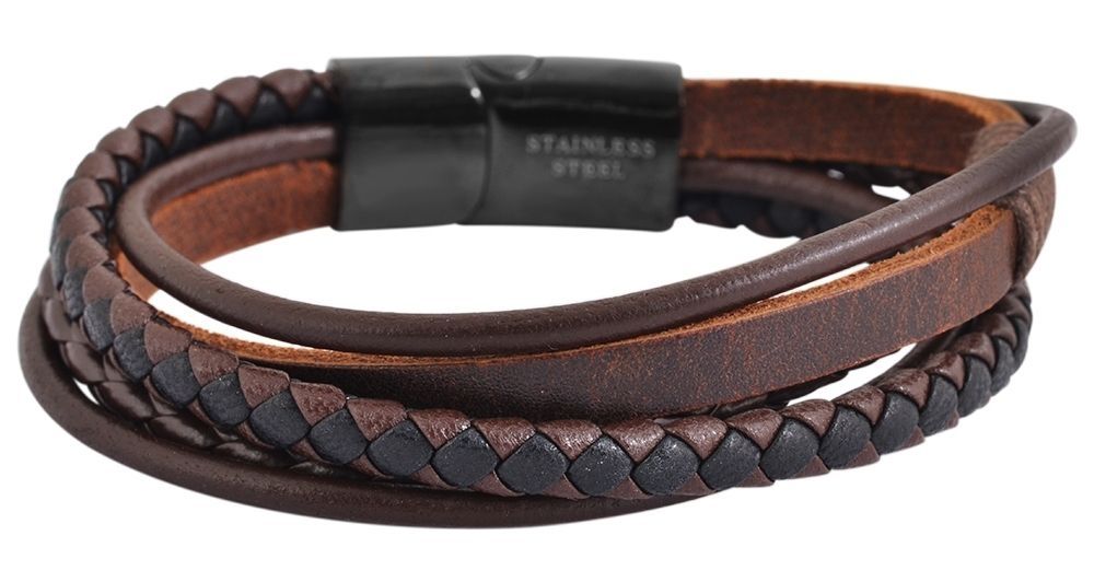 "Abbe", Akzent Echtlederarmband mit Magnetschließe, braun
