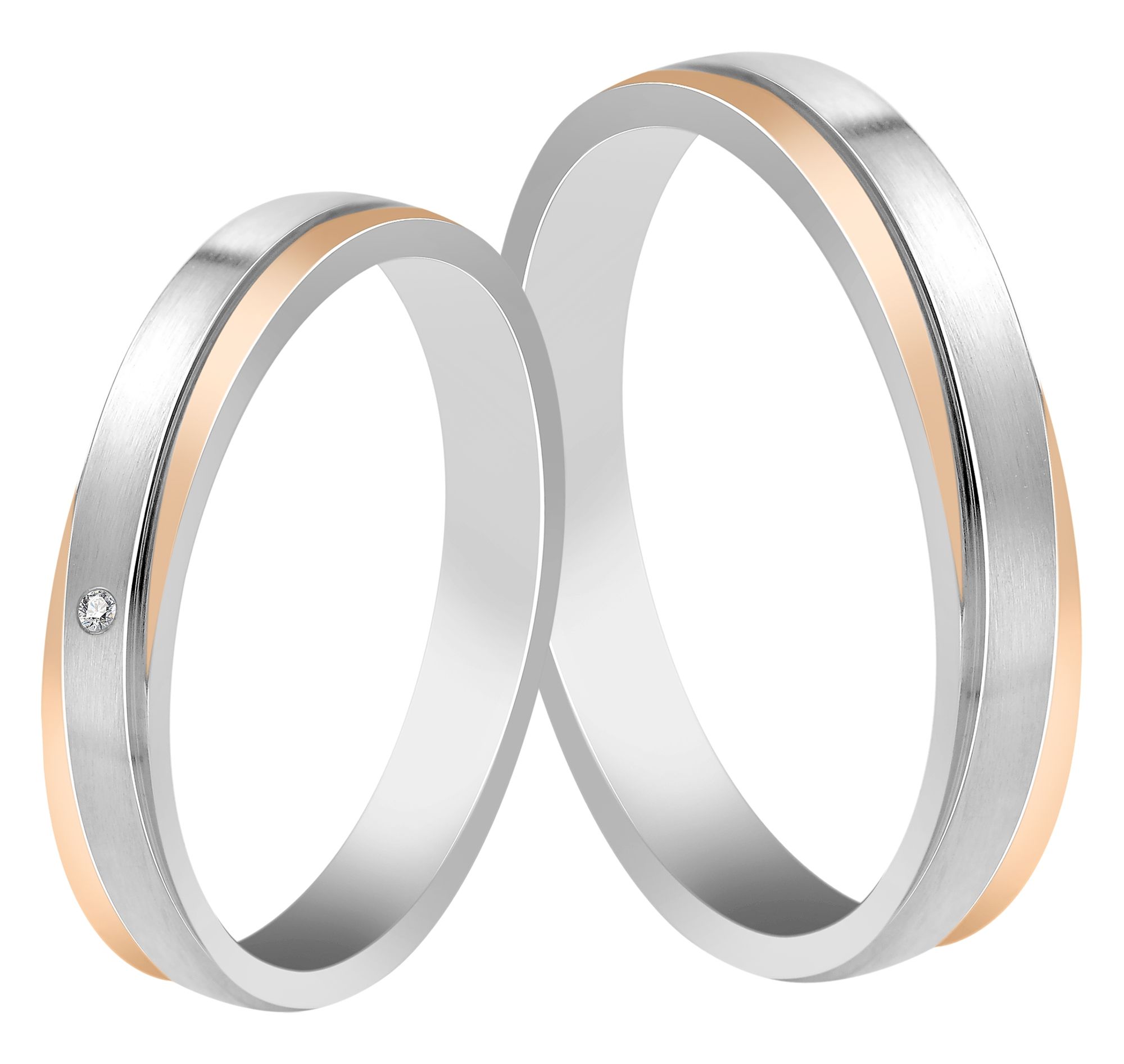 Akzent Herren-Partnerring, Edelstahl, bicolor, Gr. 58