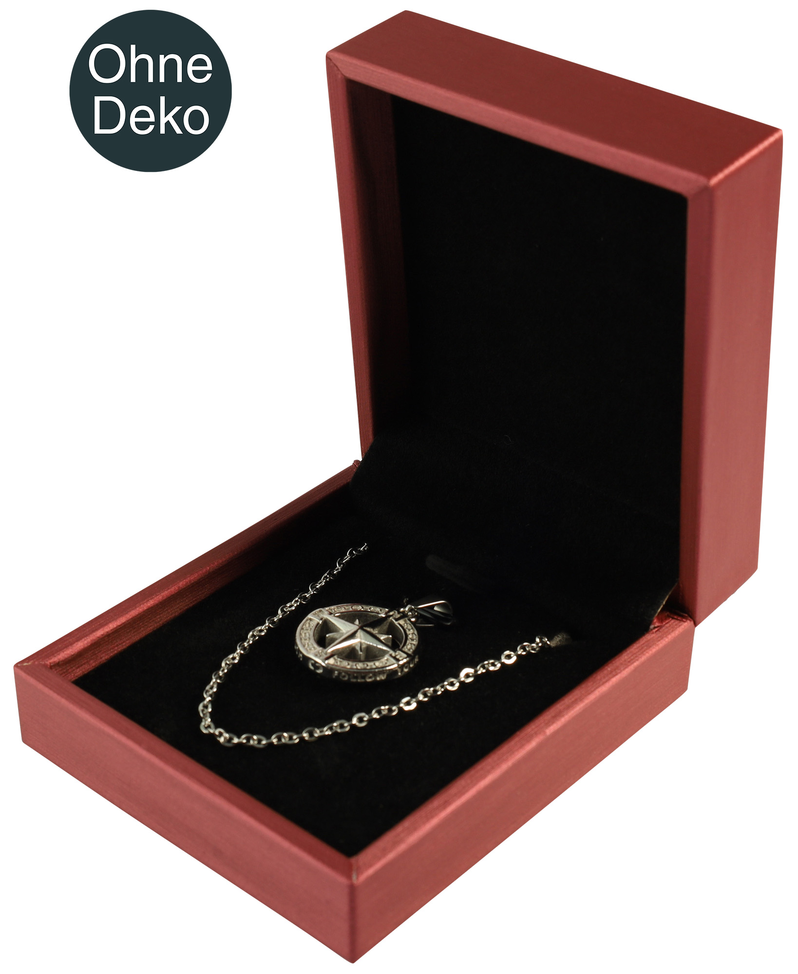 Schmuckbox (Kette) 7,4 x 8,4 cm, Holz, rot, VE10