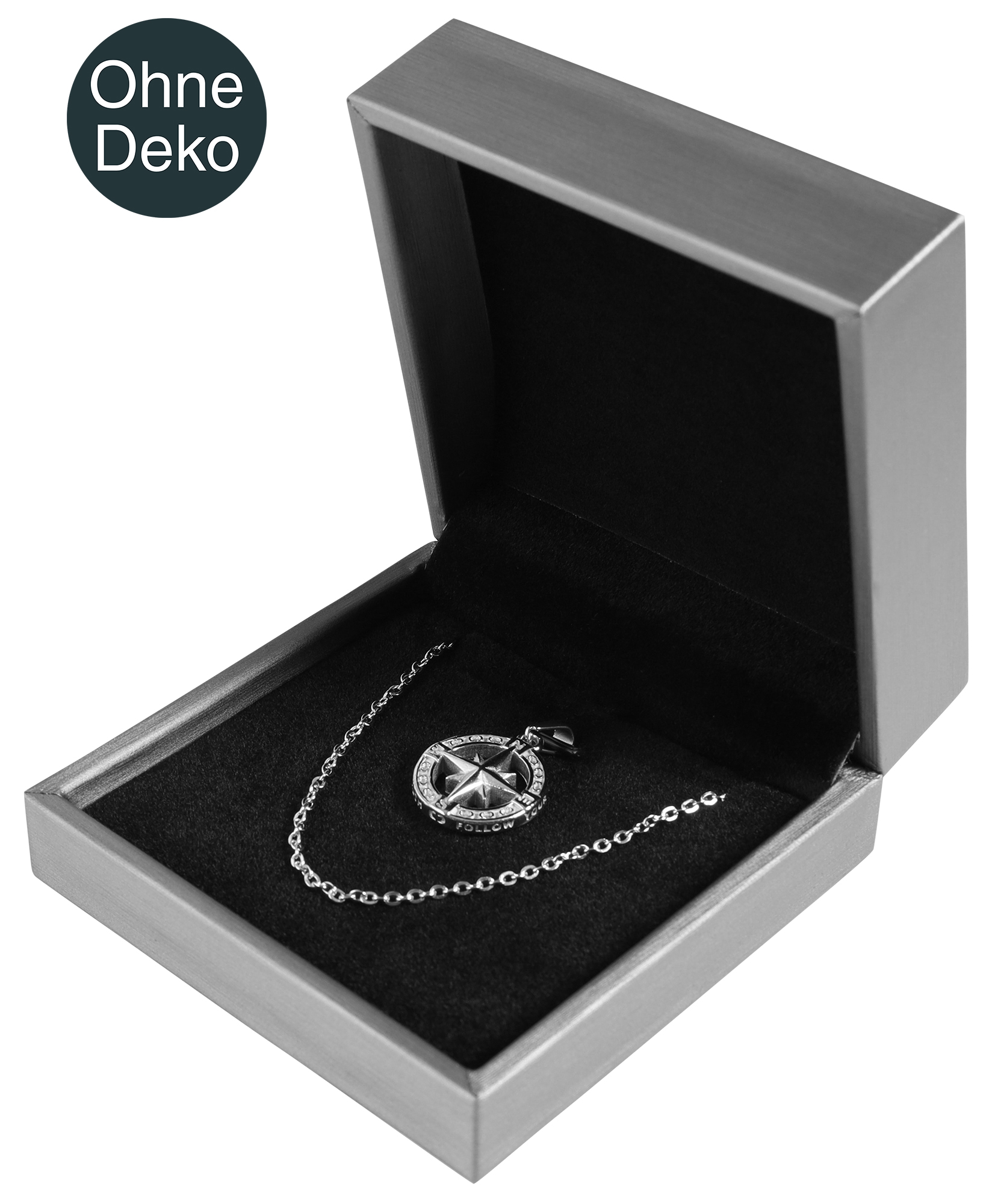 Schmuckbox (Kette) 9 x 9 cm, Holz, grau, VE10