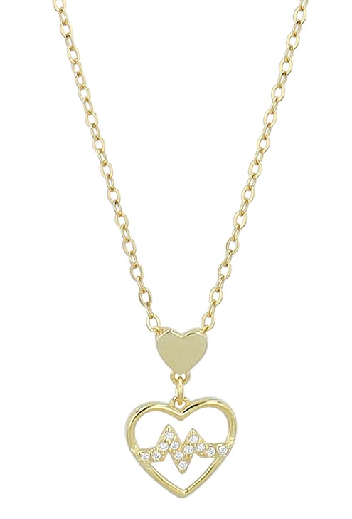 "Evalotte" Herz mit Lebenslinie, 925/- Echt Silber Kette mit Anhänger, 43 + 3 cm