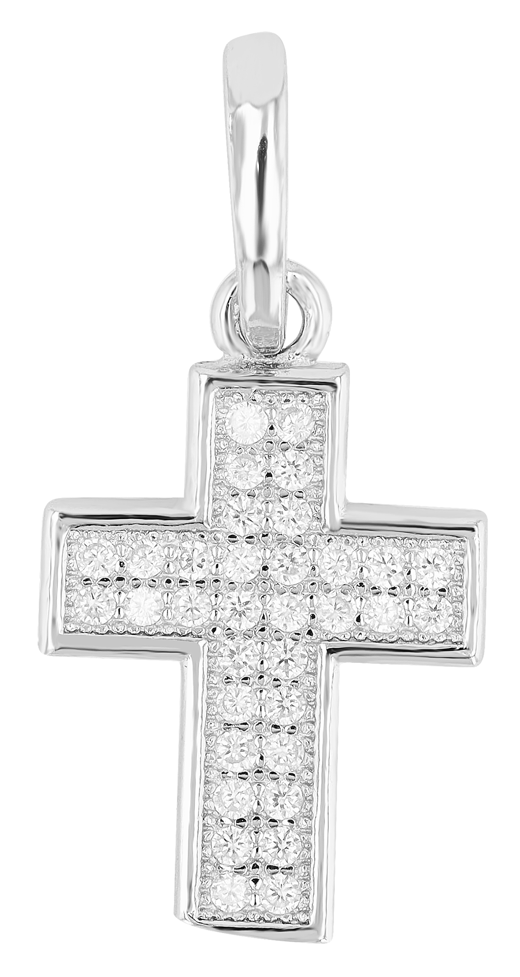 "Dörthe" 925/- Echt Silber Anhänger,  rhodiniert, Zirkoniabesatz, Kreuz