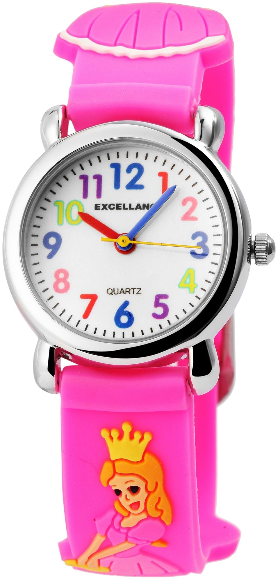 Excellanc Kinderarmbanduhr, Silikonarmband, silberfarben/pink
