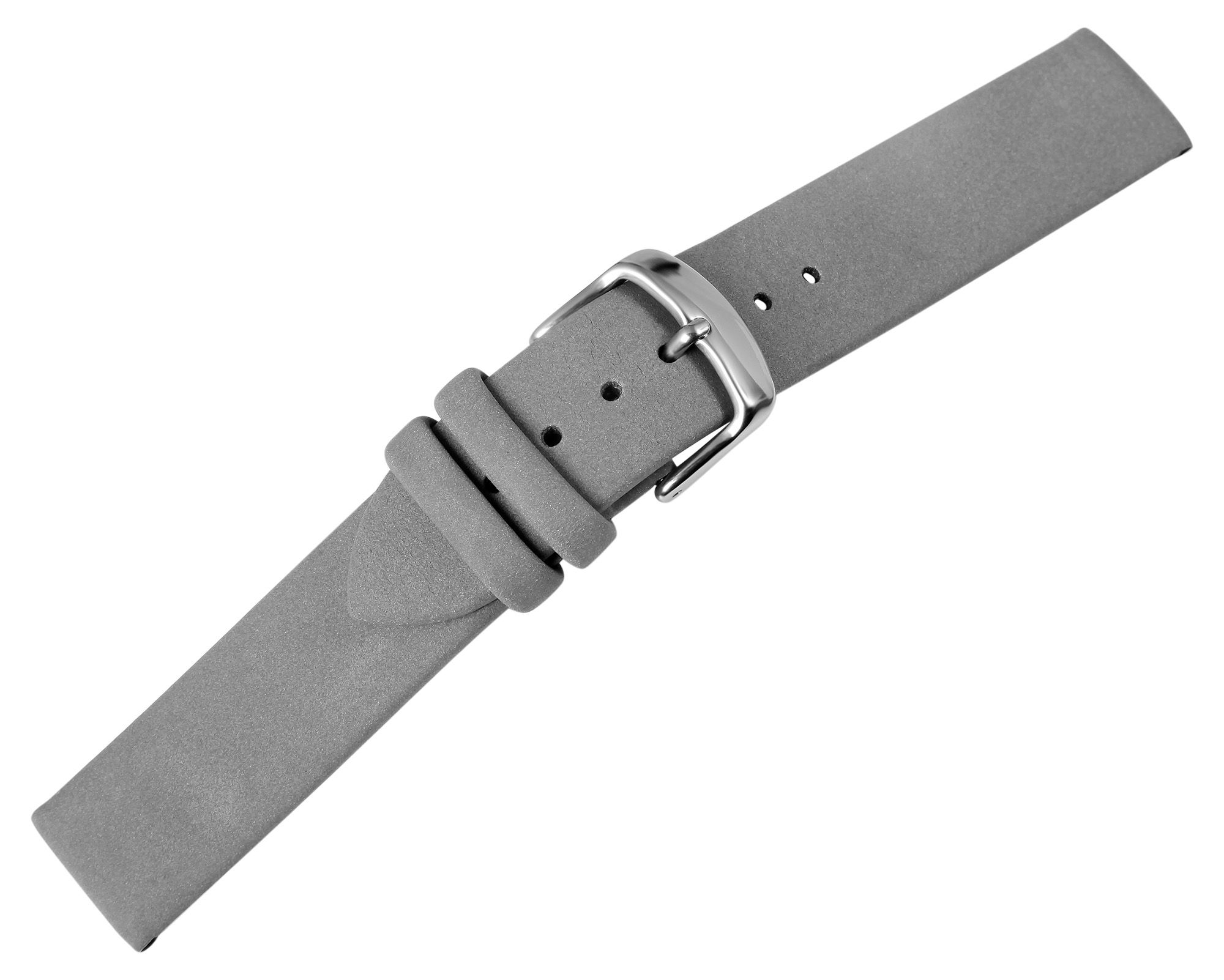 Echtleder Uhrenarmband, nahtlos, grau, 12 mm