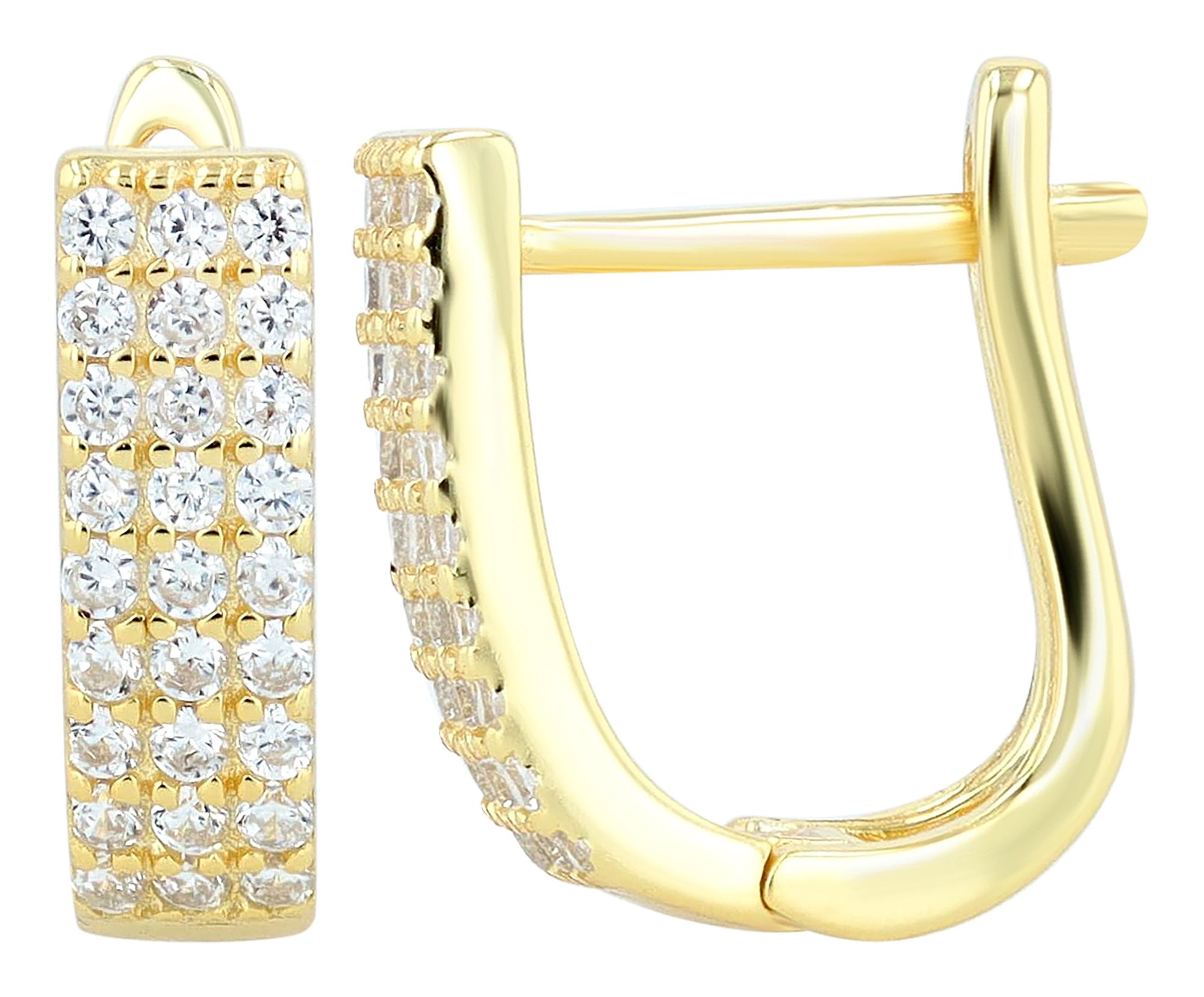 "Alia" 925/- Echt Silber Klappcreolen mit Zikoniabesatz, vergoldet