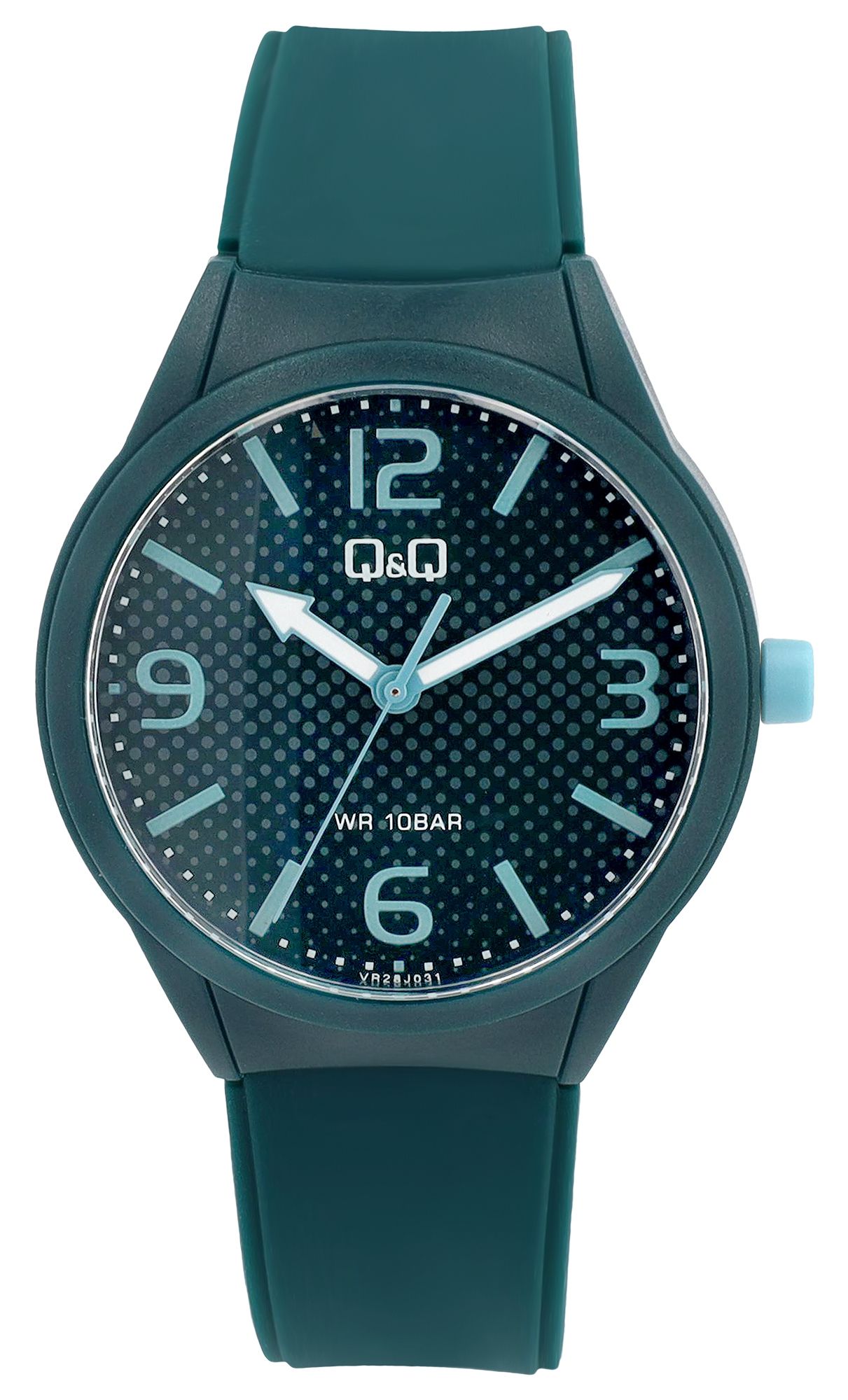 Q&Q Herrenuhr mit Silikonband, Ø 40 mm, petrol