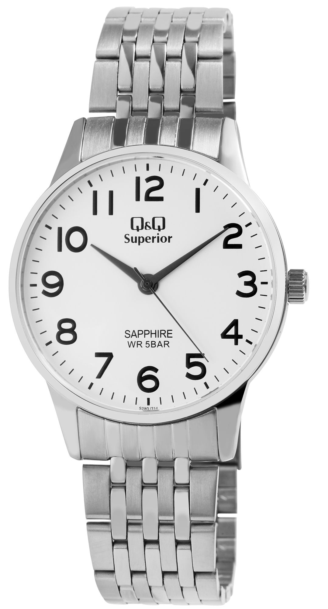 Q&Q Superior Herrenarmbanduhr, Edelstahl, Saphirglas, 5 bar