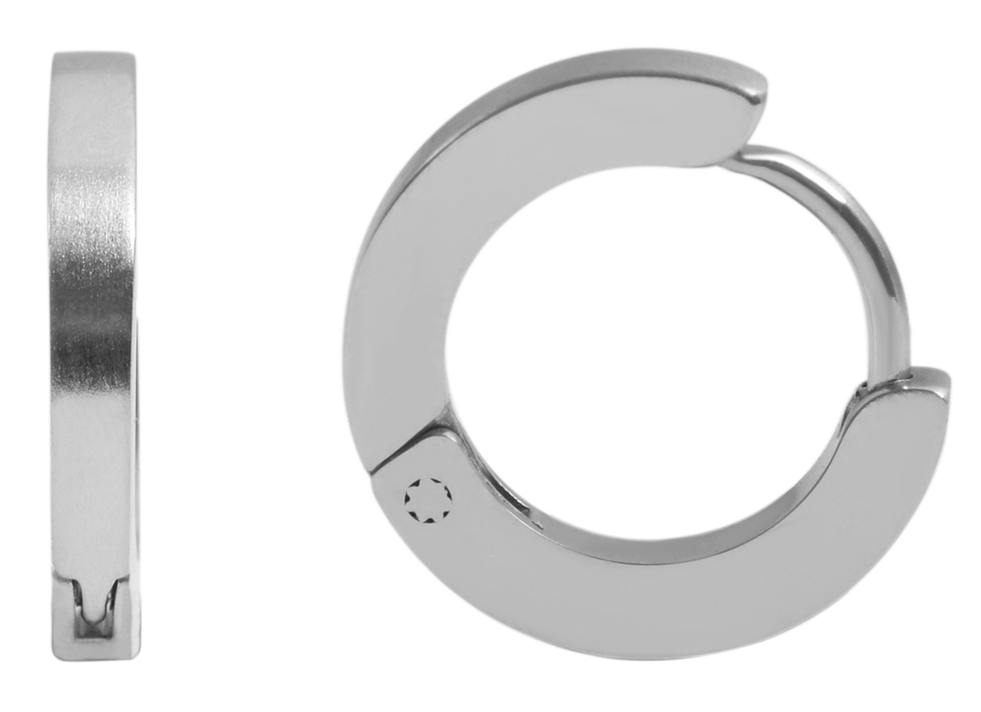 Akzent Edelstahl Klapp-Creolen, silberfarben