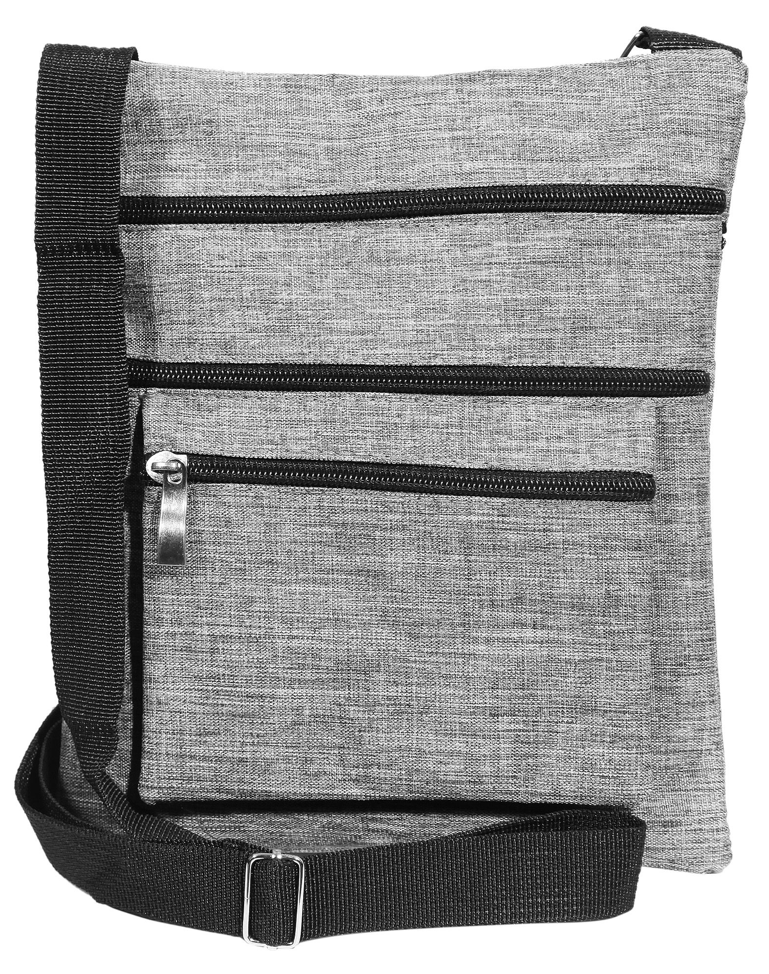 Umhängetasche aus Textil, grau