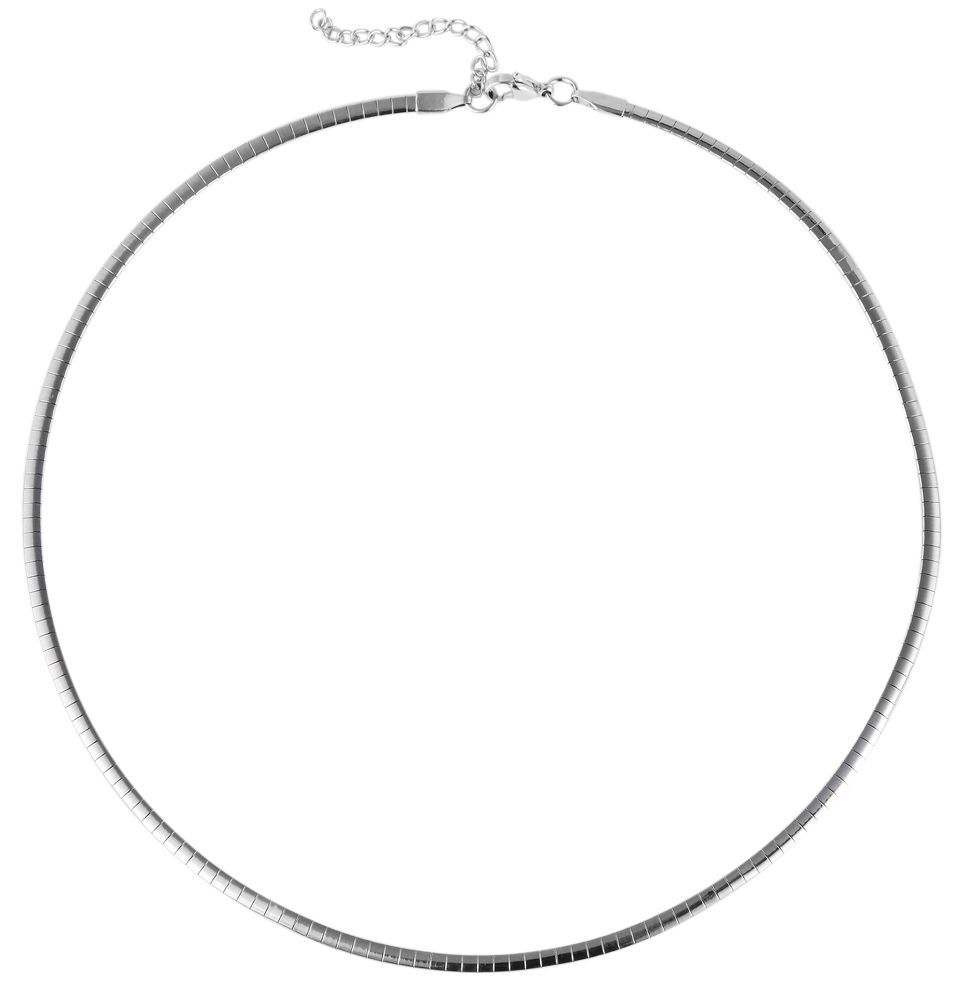 Akzent Omega-Halsreif, Edelstahl, silberfarben, 40 cm
