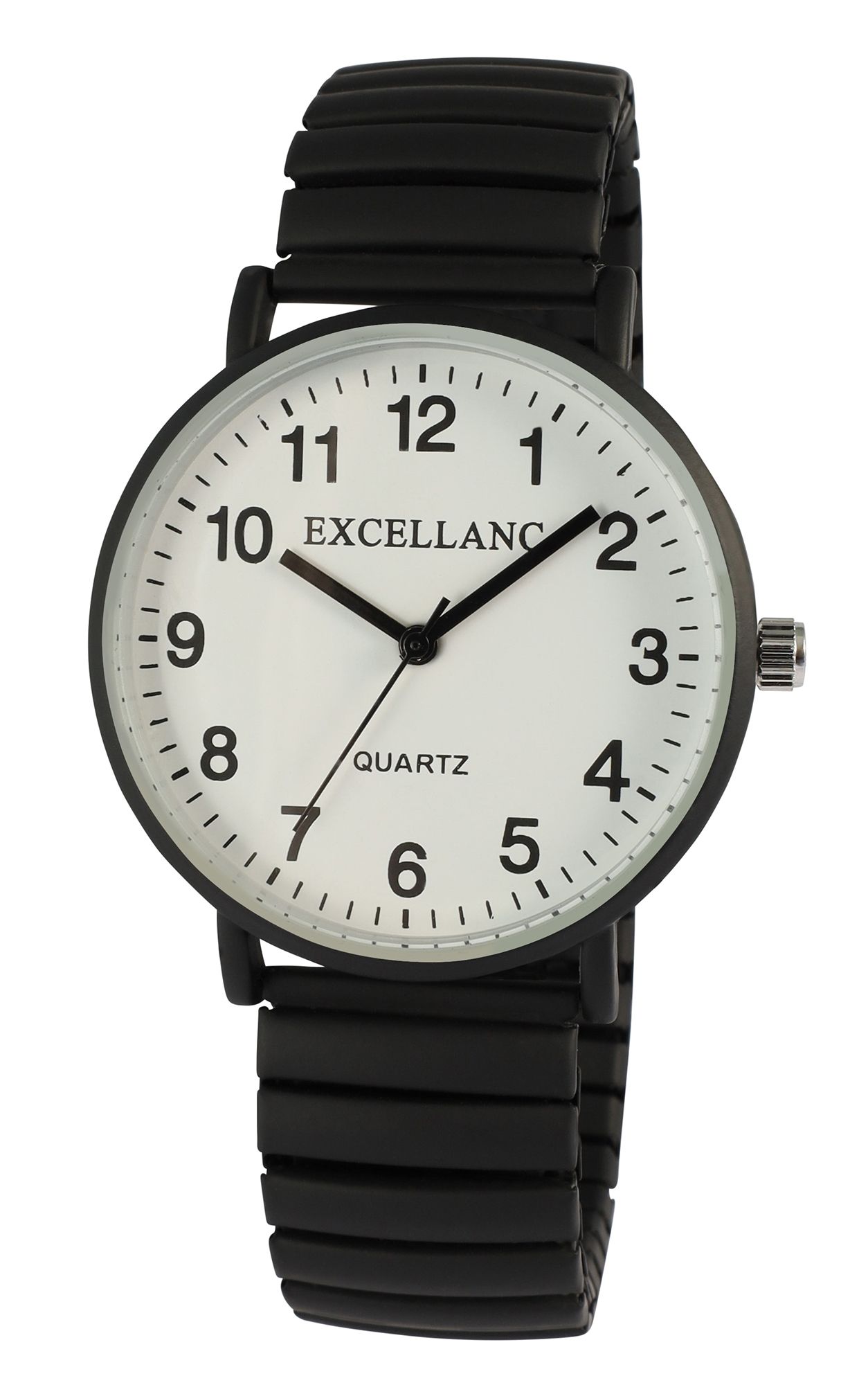 Excellanc Damenuhr mit Zugarmband, mattiertes Design, schwarz