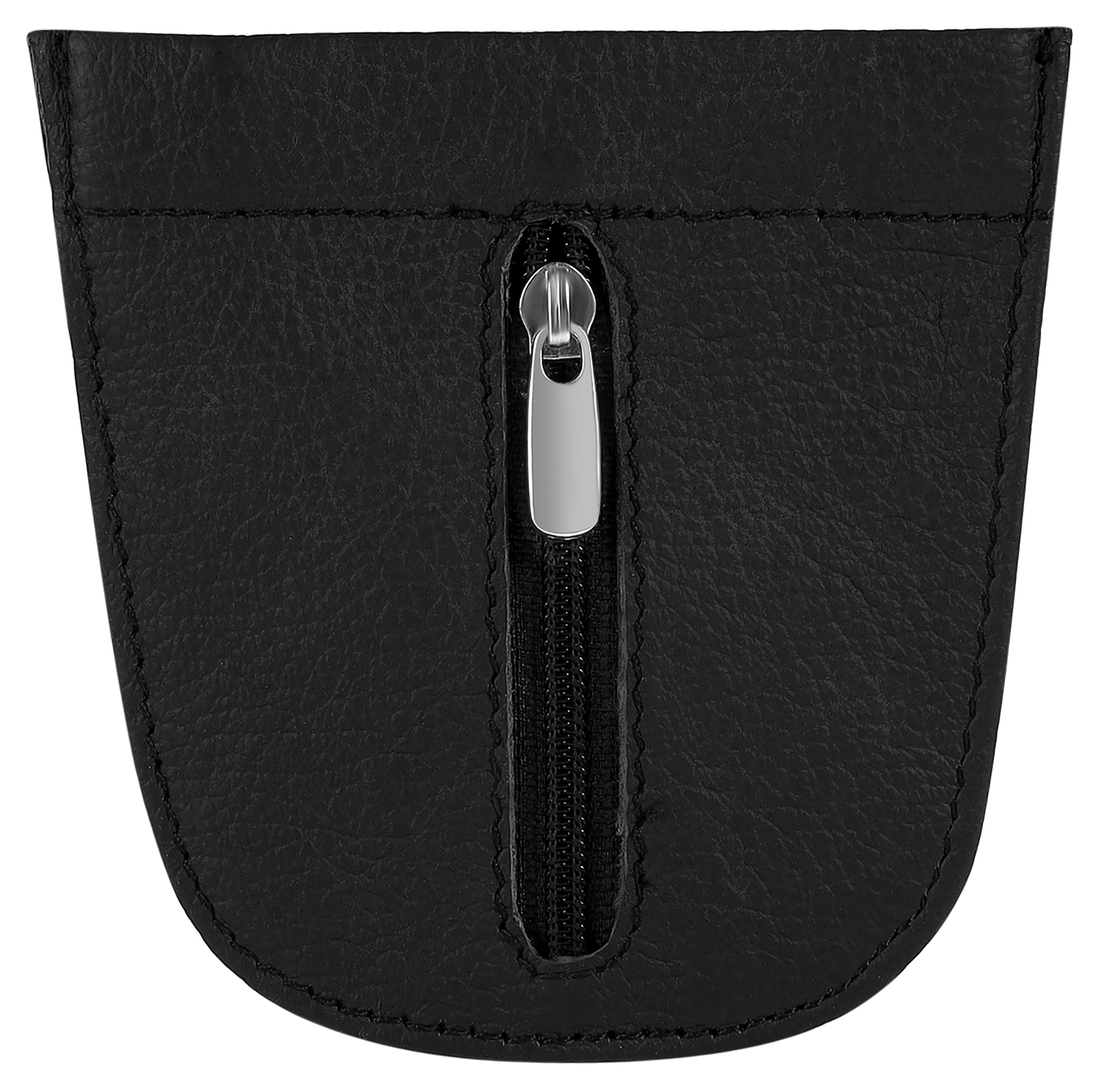 AKZENT, Echtleder Schlüsselbeutel, Halbmondform, Schnappverschluss, schwarz