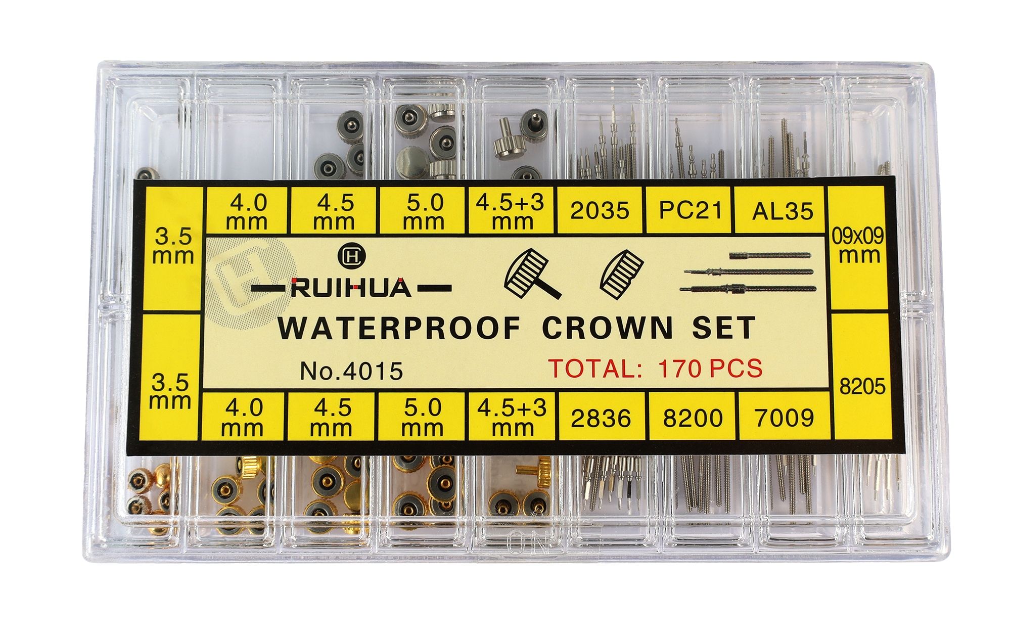 Uhrenkronen im Set, Aufzugwellen- und verlängerung, 170 Stk.