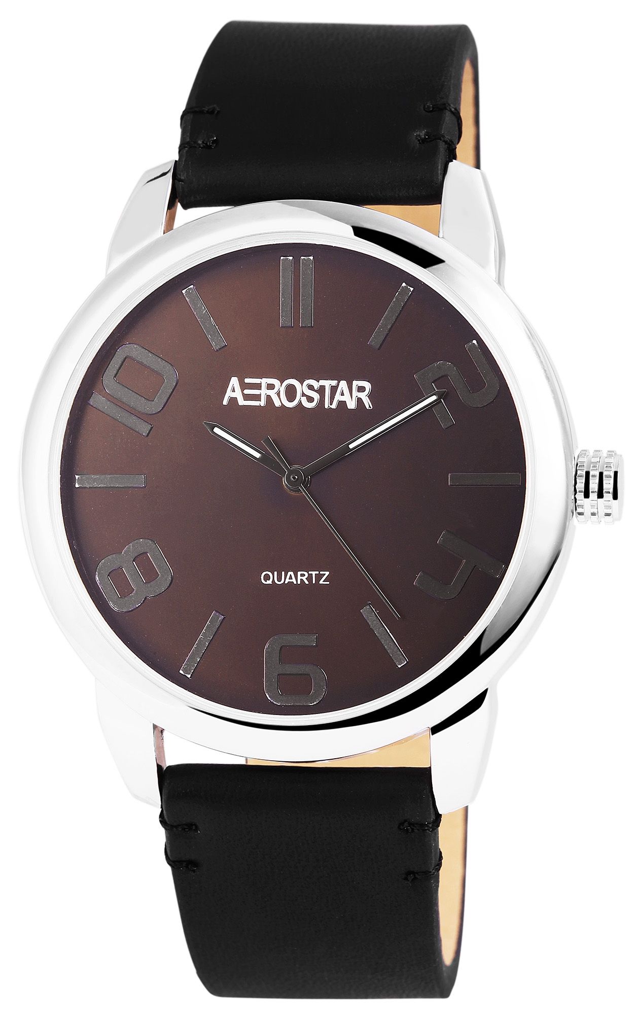 Aerostar Herrenuhr mit Lederimitationsarmband