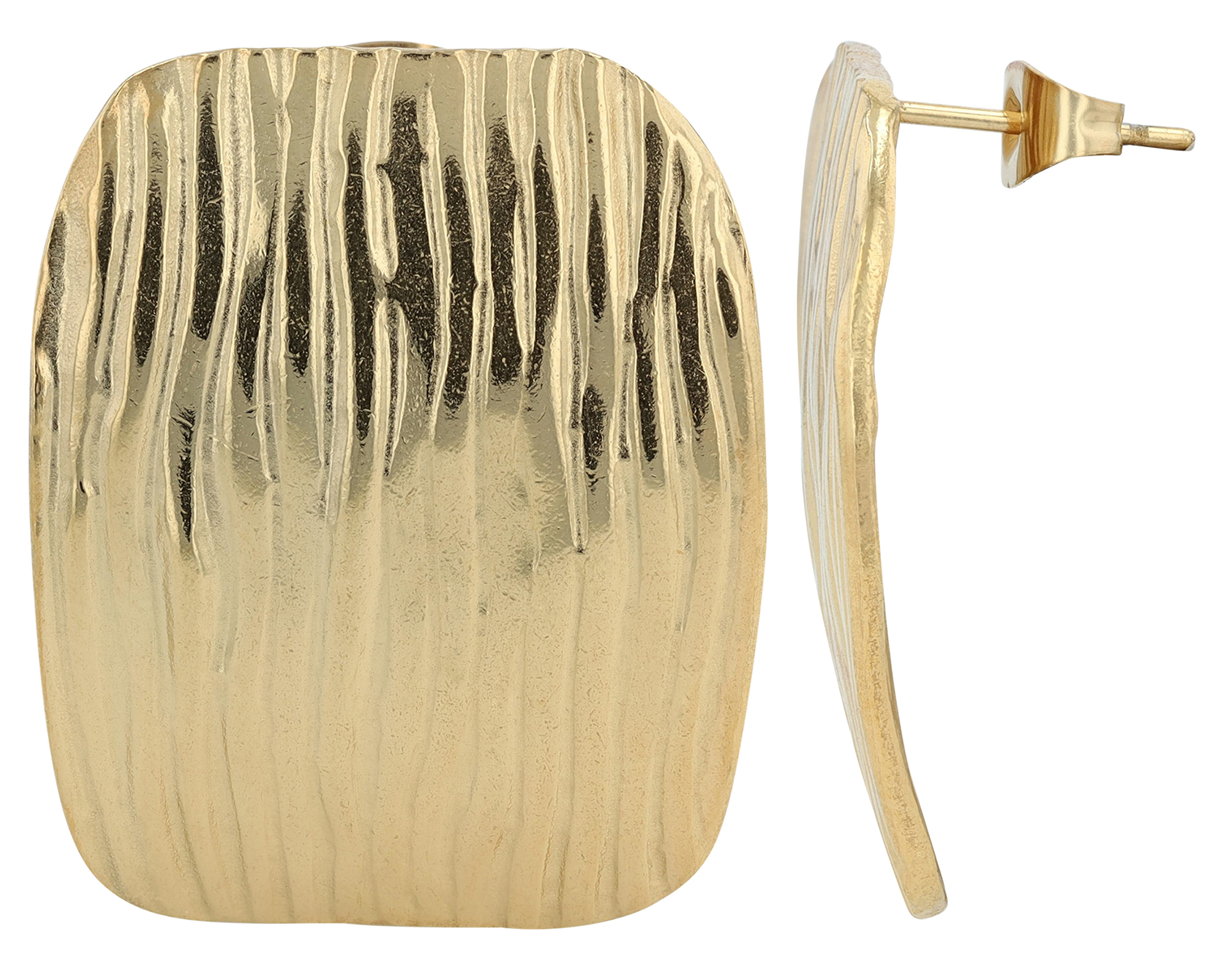 "Cilly" Edelstahl Ohrstecker, Statement, goldfarben