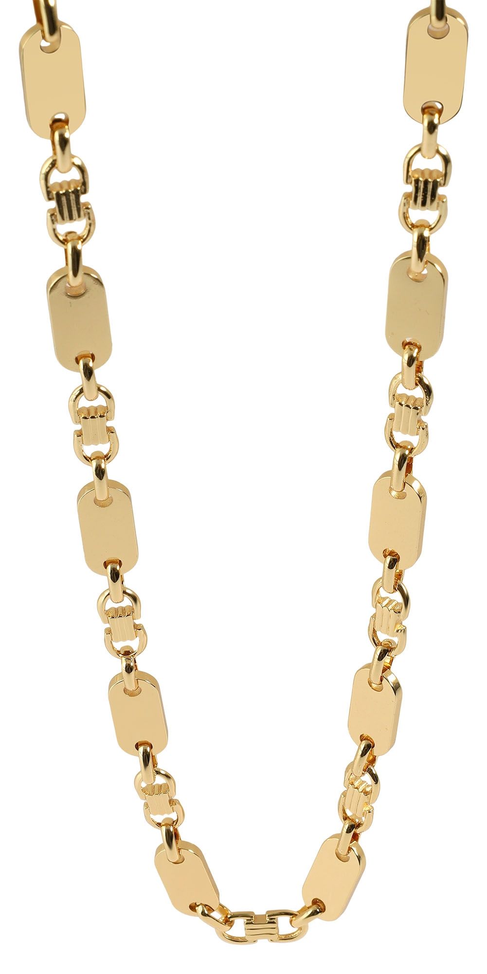 "Benja", Edelstahl Plattenkette, gravurfähig, goldfarbig, 55 cm