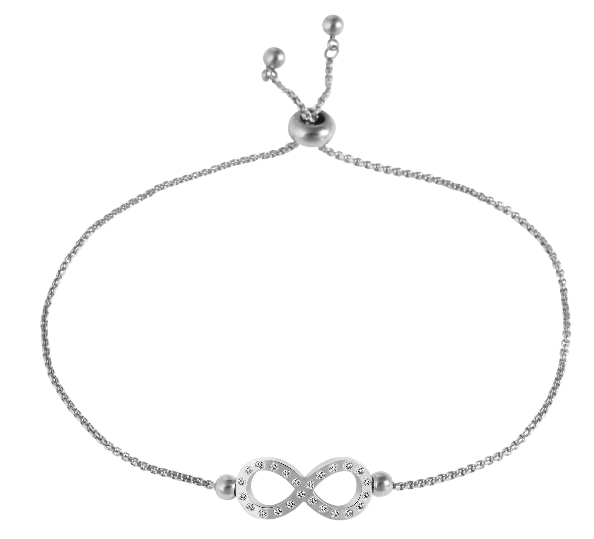 Akzent Infinity-Armband, Edelstahl, silberfarben