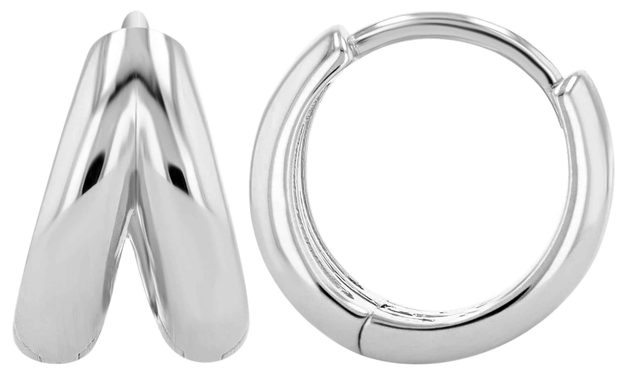 "Aries", 925/- Echt Silber Creole, doppelter Ohrring, rhodiniert